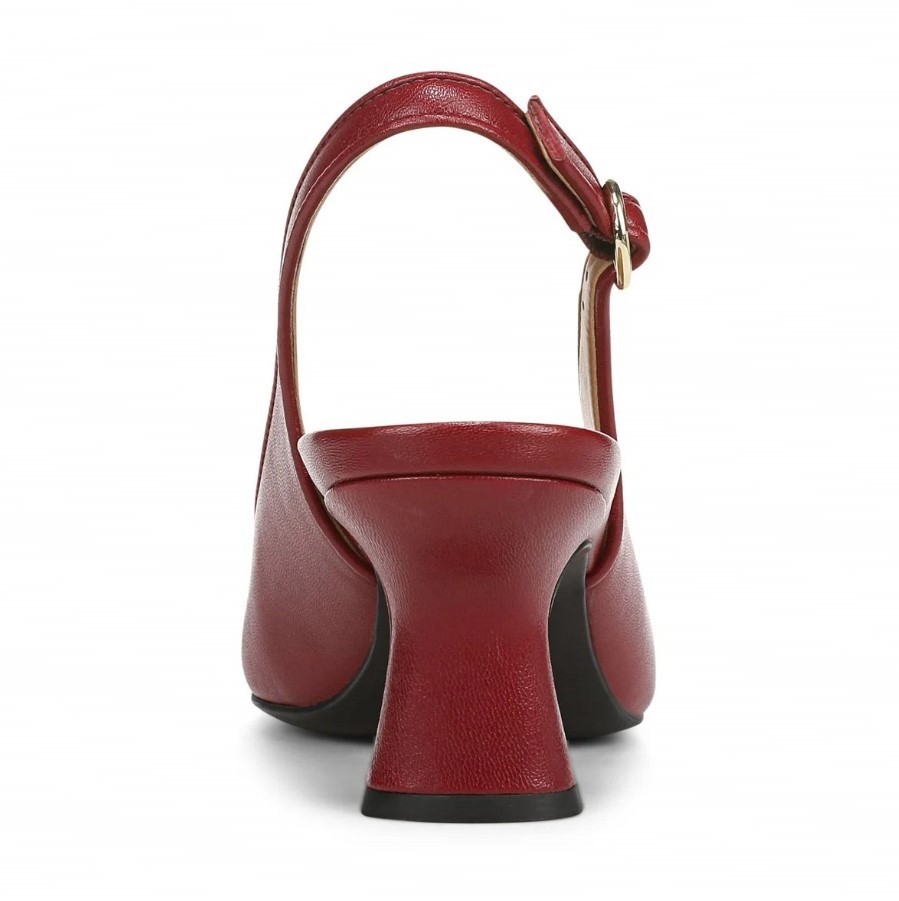 VIONIC Women Perris Slingback Heel, Cabernet Red Leather (NEW)