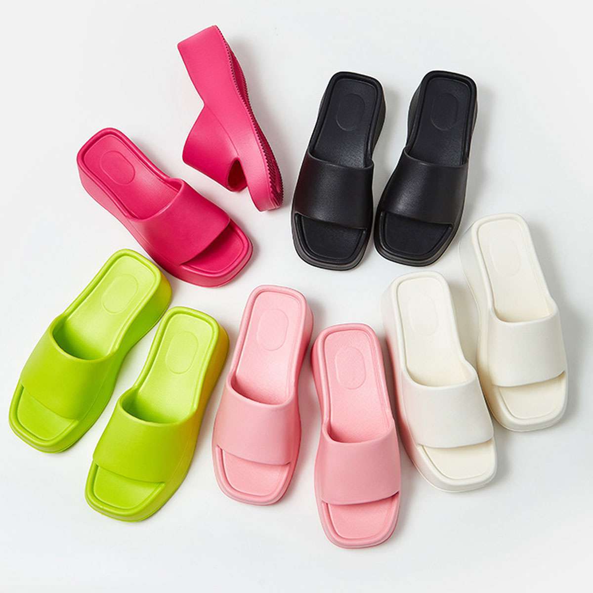 Womens Slippers Shower Non-Slip Bathroom Sandals Outdoor Soft Platform Shoes