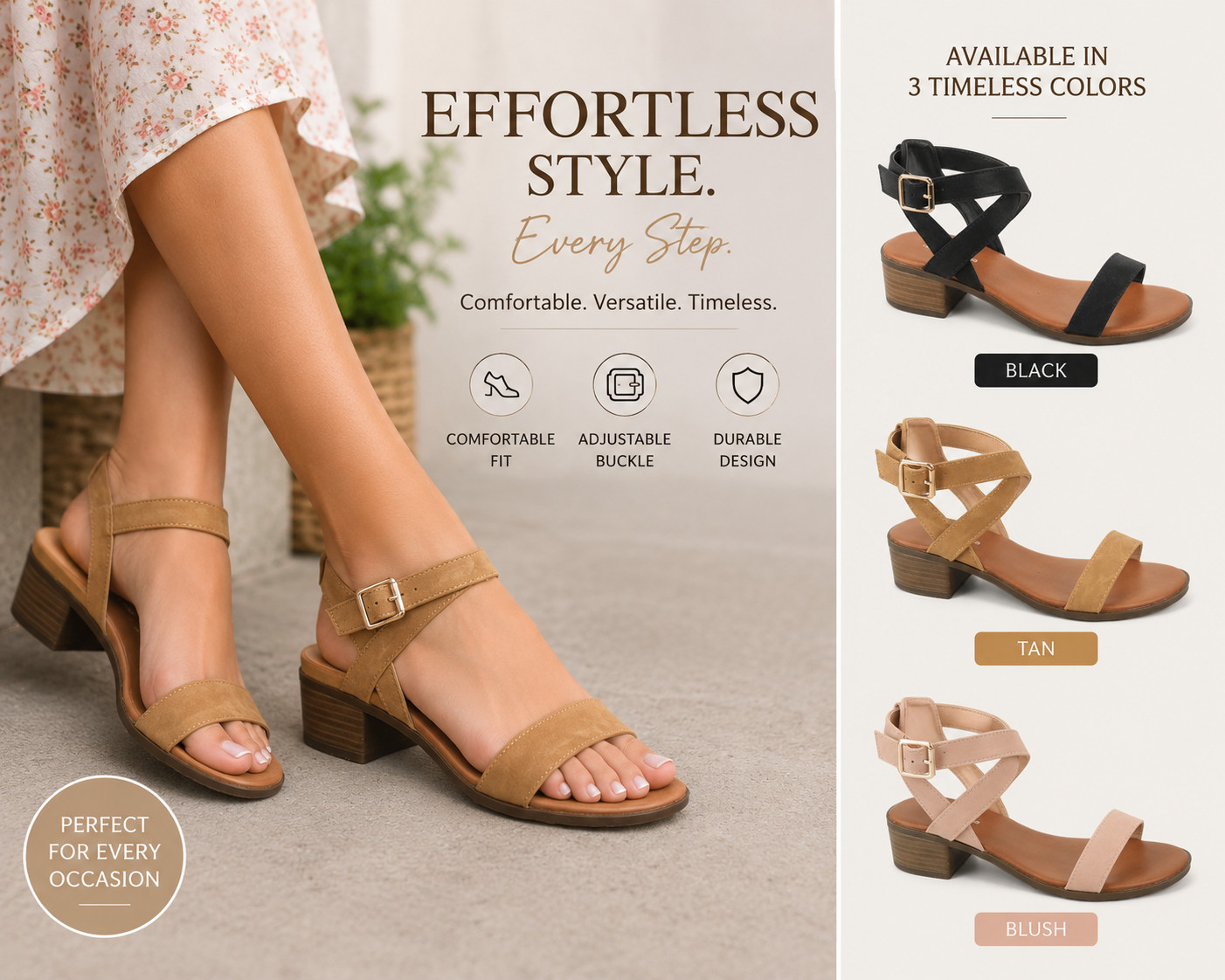 Women’s Strappy Chunky Platform Wedge Heel Sandal Shoes All Size NEW