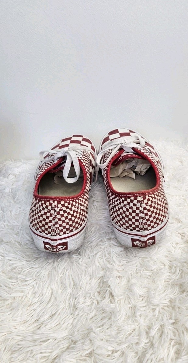 Vans Athletic Sneaker Shoes Womens 8.5 Womens Red White Checkered Upper Low Top