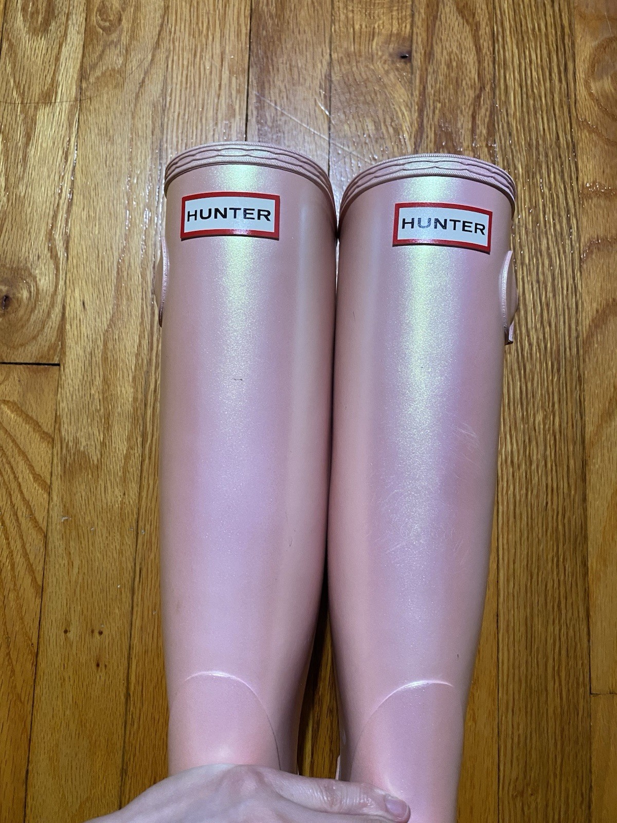 Hunter Women’s Tall Rain Boots Size 6 Glossy Shiny Pink
