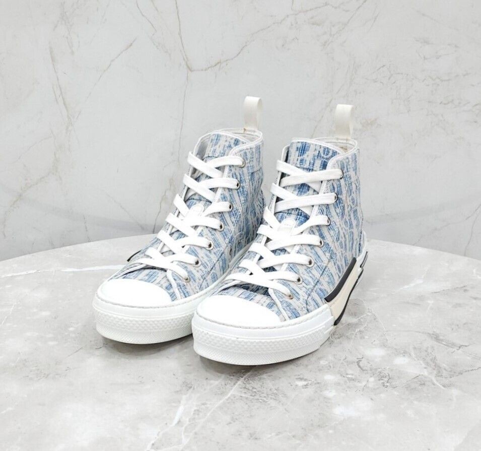 Dior B23 Denim Oblique High Top Sneakers 154433167 [P]