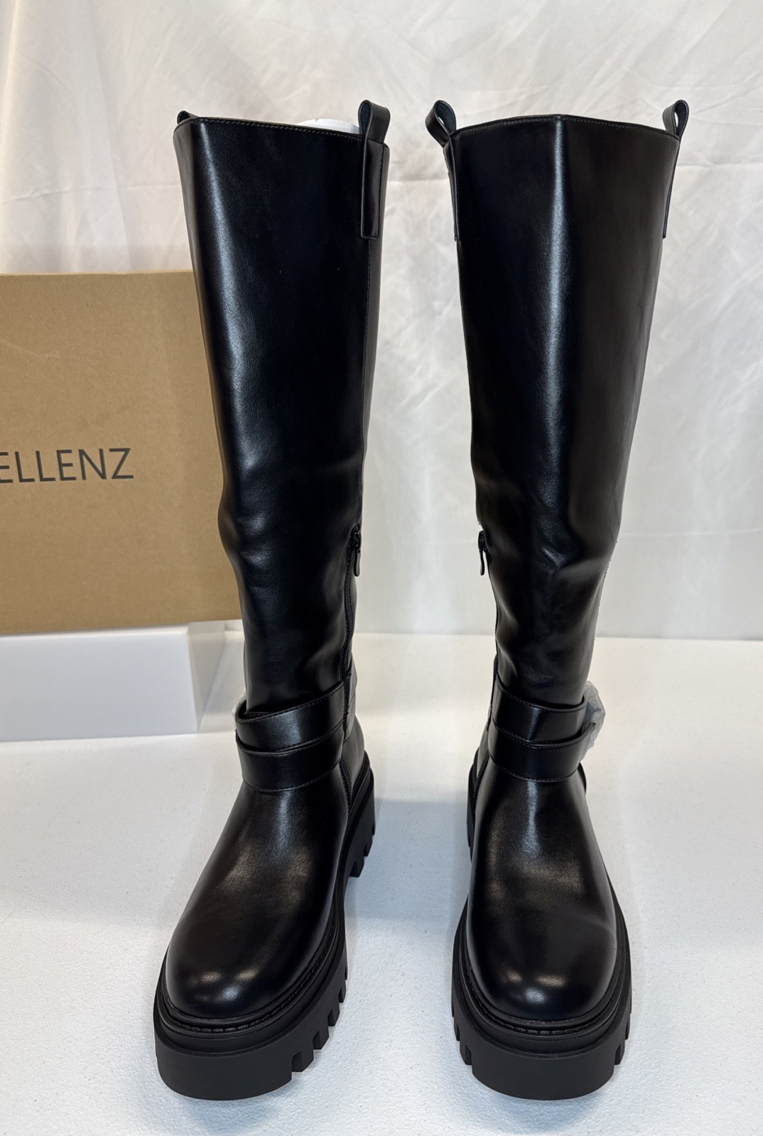 Cellenz Women’s Knee High Boots: 2.6 Inch Platform Round Toe Boot Black Size 7