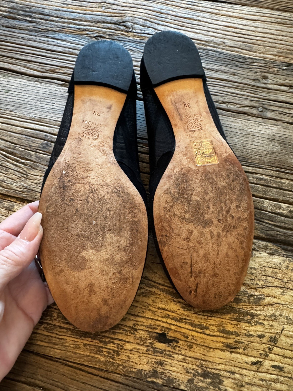 NAVYBOOT Luxury Leather Ballet Flats Shoes Black Bow Mesh Switzerland 39 U$ 8