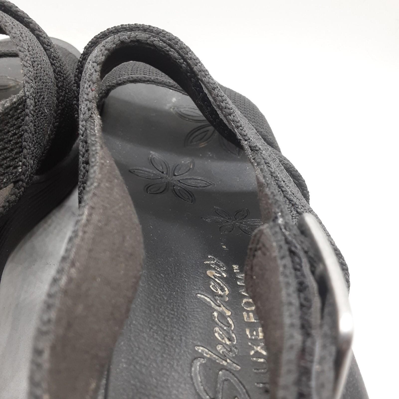 Skechers Pier Lite Night Owl Sandals Women’s 8M Black Slingback D186