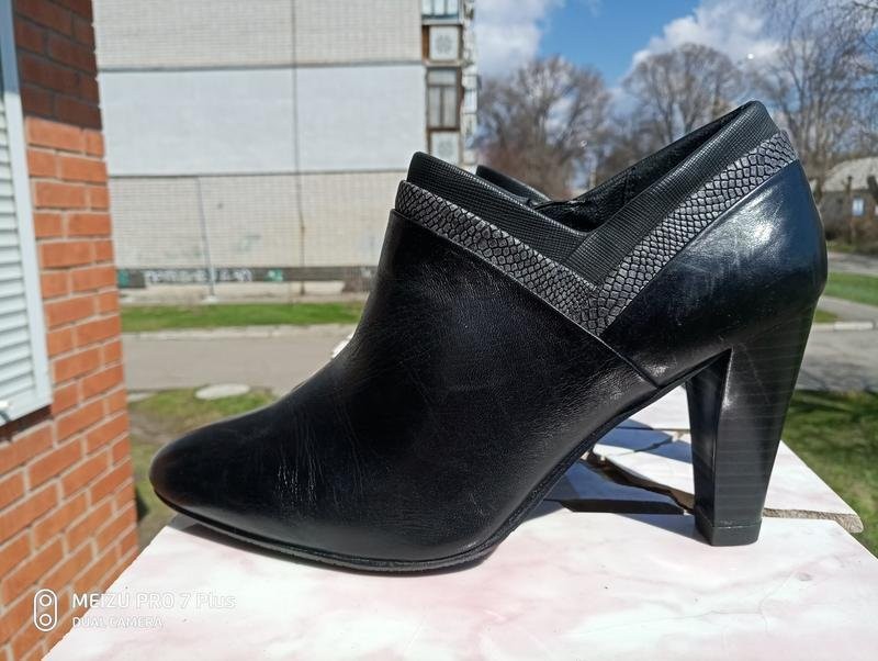 Women Gerry Weber ankle boots black leather 38 #816Y