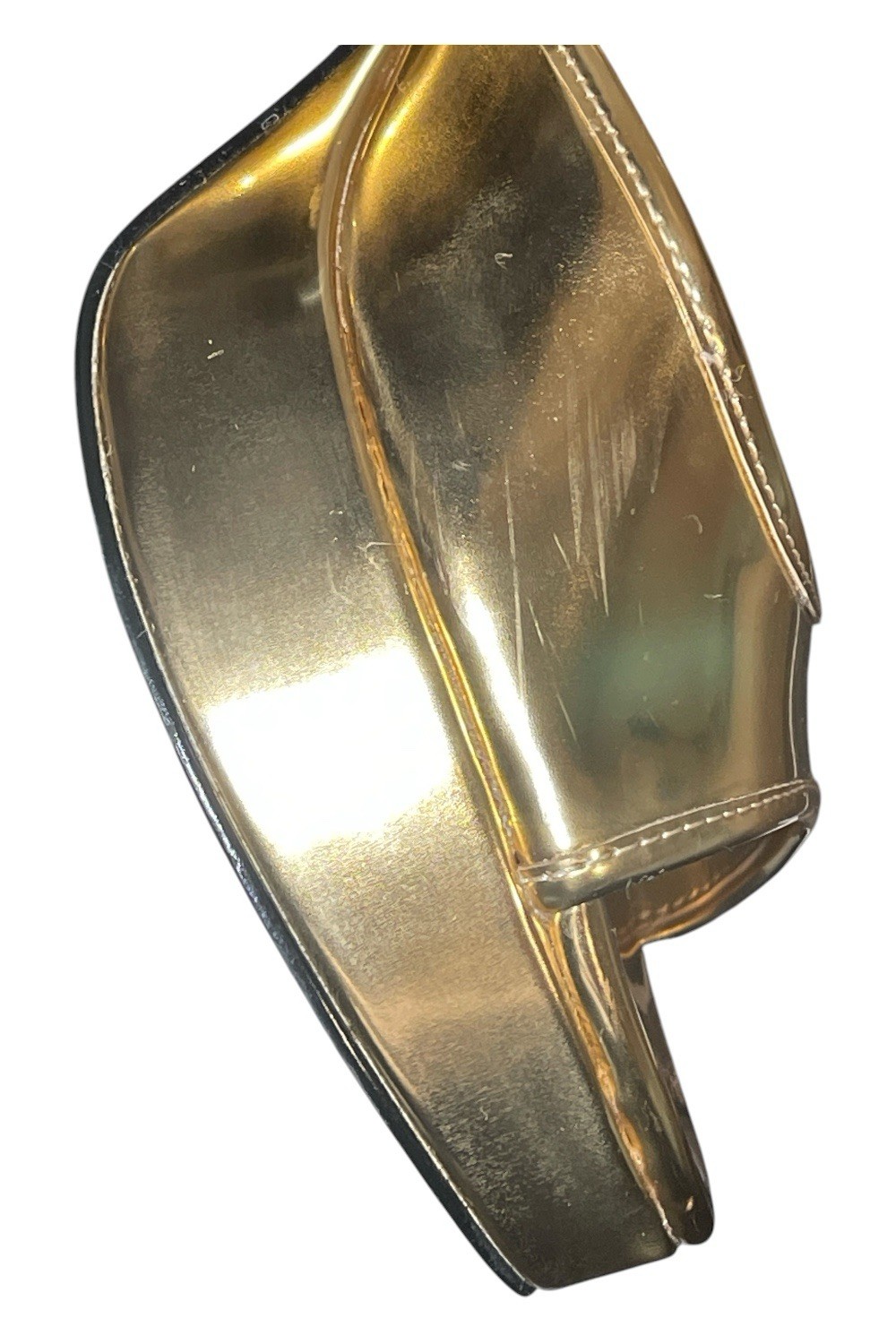 Karl Lagerfeld Gold Strappy Open Toe Ankle Strap Buckle Block Heel US 7.5