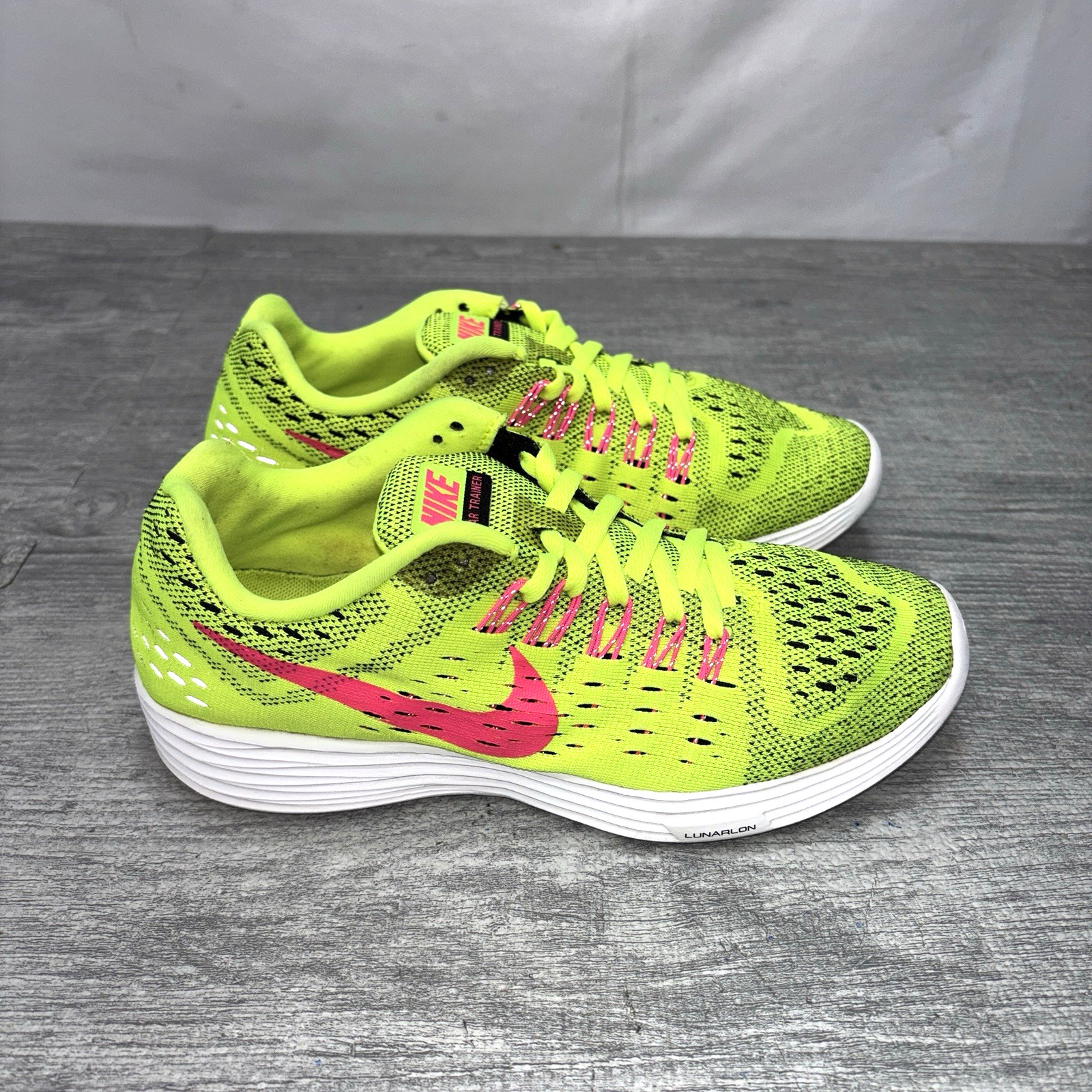 Nike Lunar Tempo Trainer Shoes Womens Size 7 Green Red Sneakers 705462-700