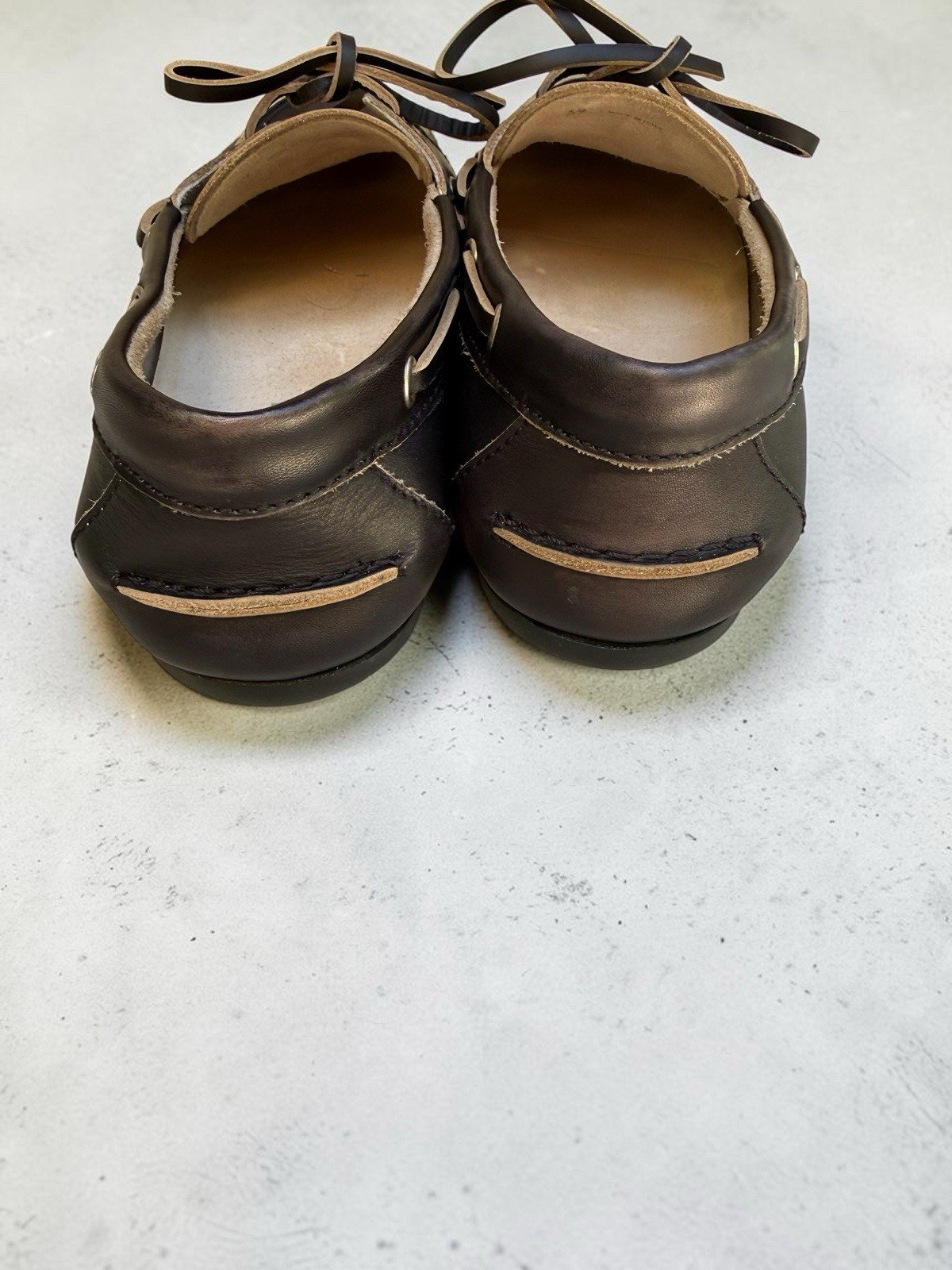 Miu Miu Unlined Bleached Leather Boat Shoes