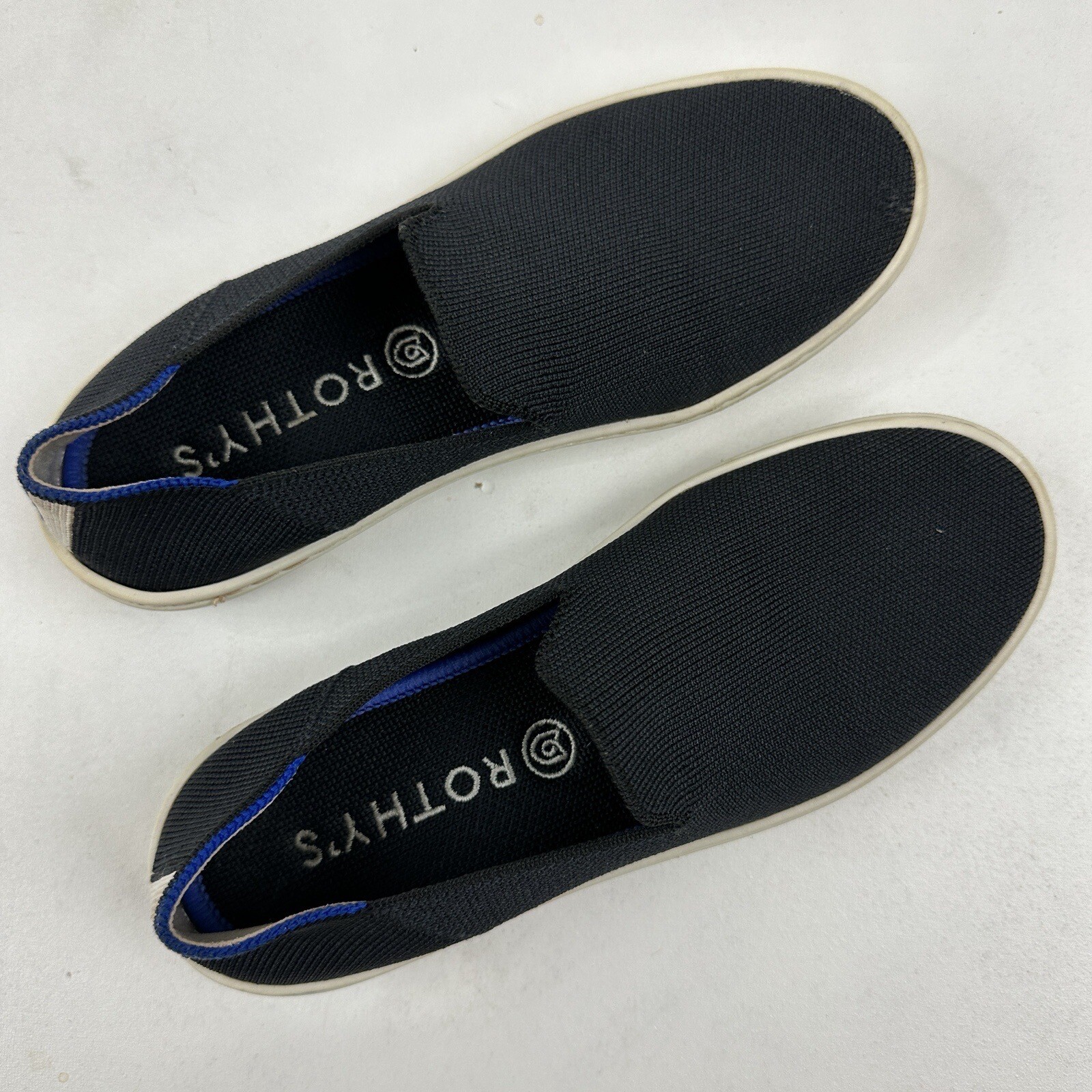 ROTHY’S Black Original Slip On Sneakers Size 6 Washable Knit Recycled Materials