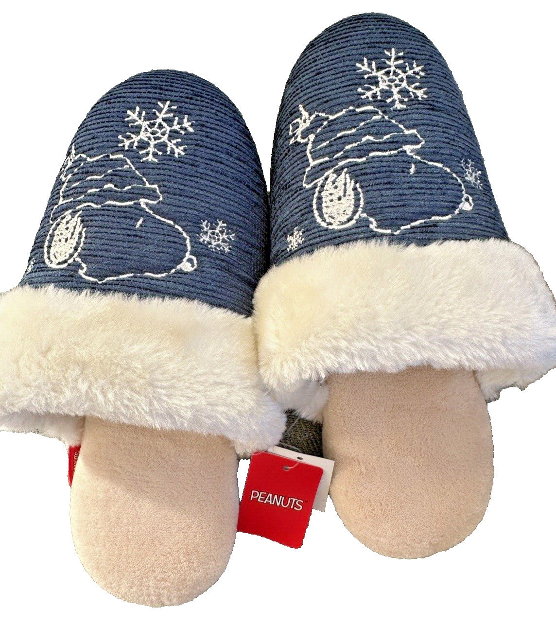 PEANUTS Snoopy Memory Furry Foam Holiday Slipper Sizes M/L Japan