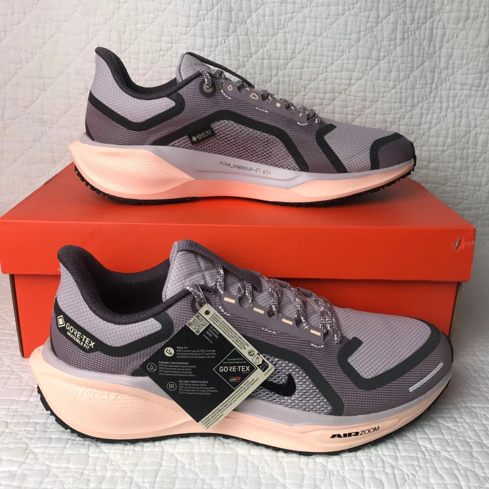 Nike Pegasus 41 Women’s Size 9.5 GORE-TEX Platinum Violet FQ1357-004