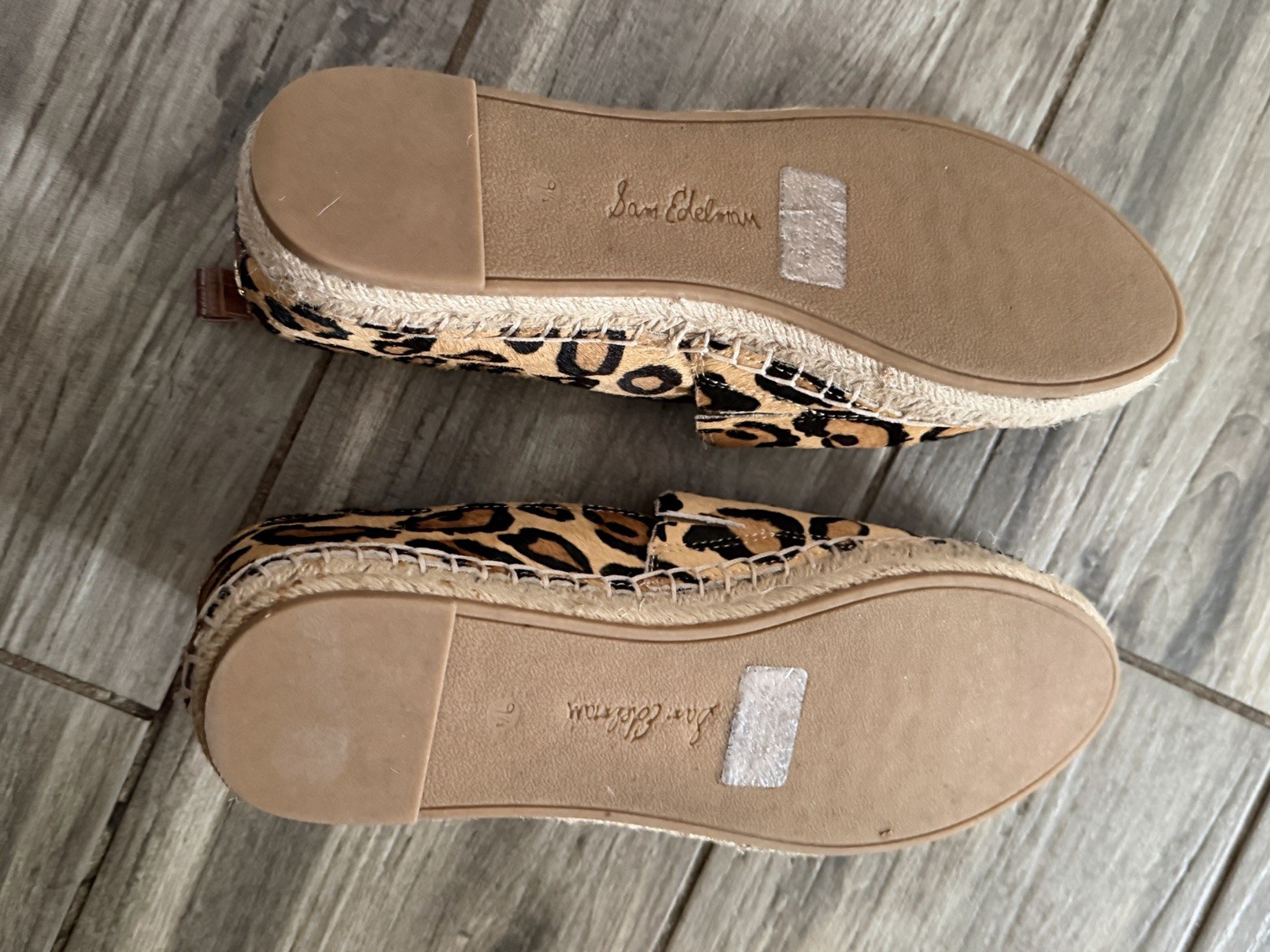 Sam Edelman Flats Size 9.5M Khloe Leopard Print Calf Hair Slip On Espadrilles