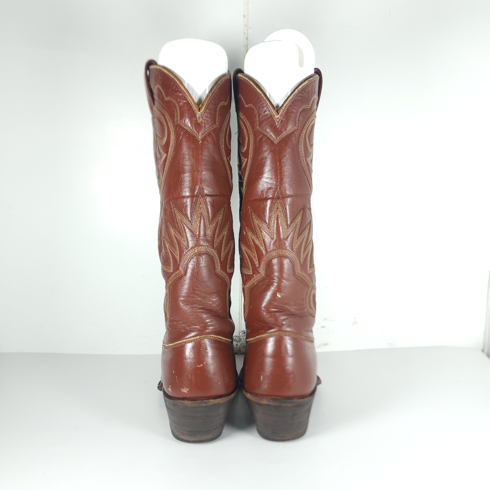 M.L.Leddy San Angelo Vtg Women’s US 8,5? Brown Leather Handmade Western Boots