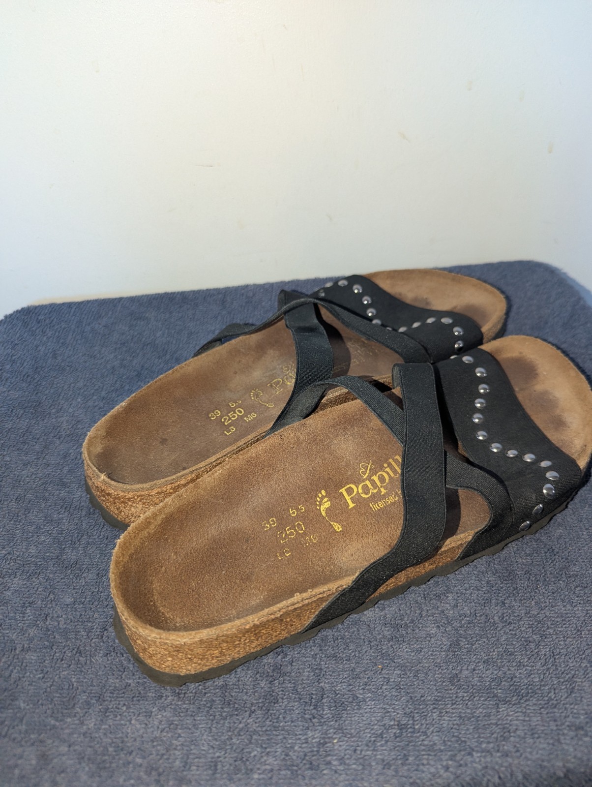 Birkenstock Papillio Cosma Strappy Sandals Size EU 39 US 8 Black Studded Narrow