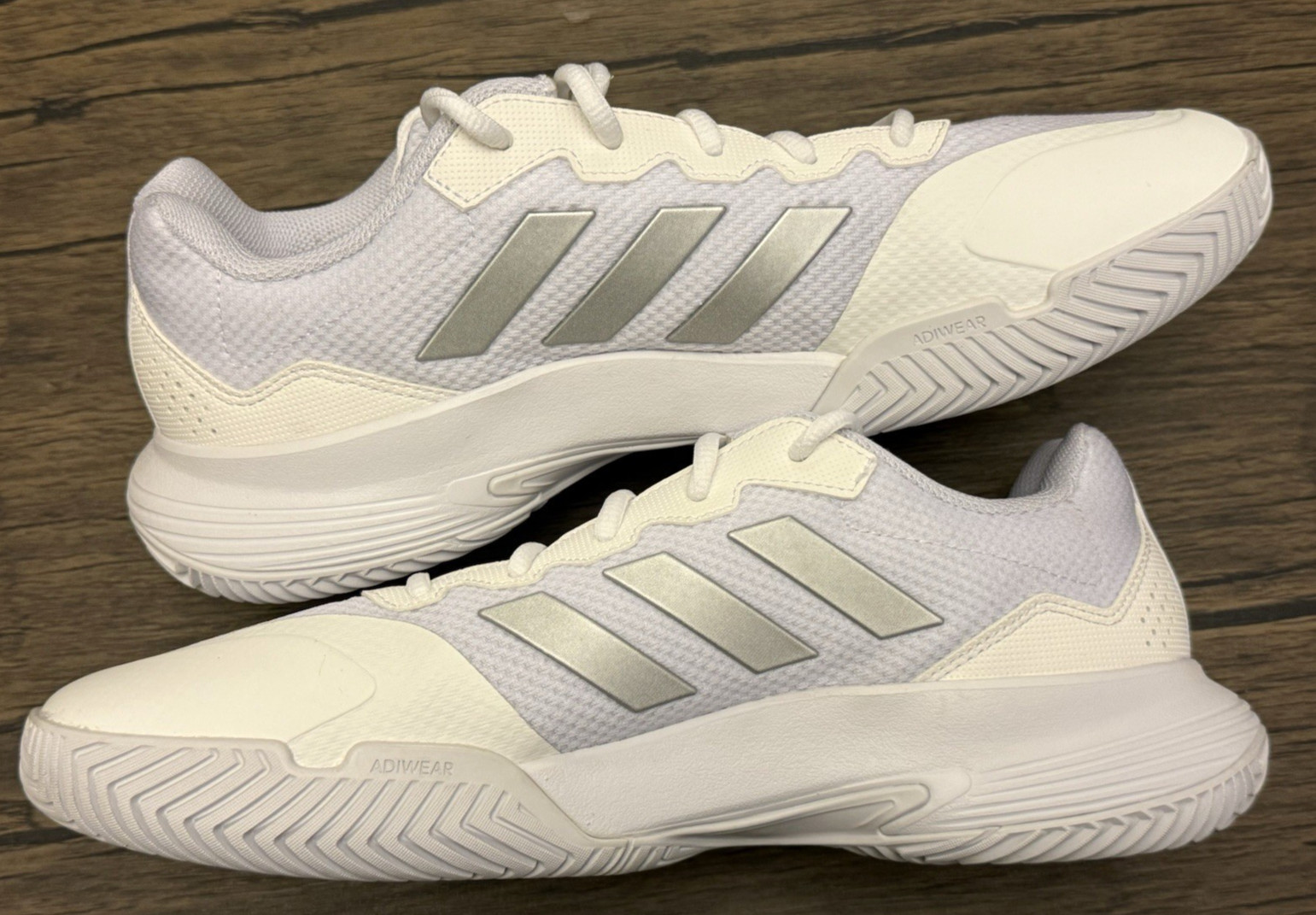 Adidas Women’s GameCourt 2 Sneaker, White/Silver Metallic/White, 10.5