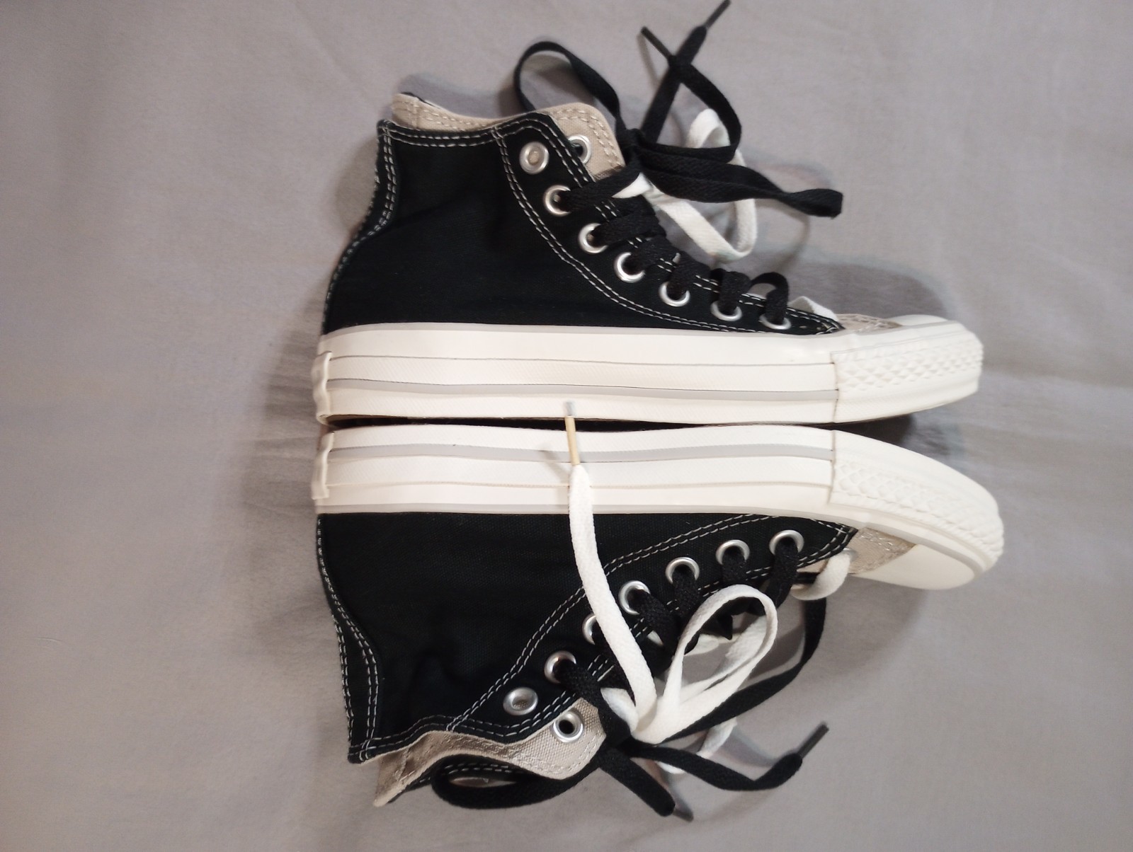 Converse All Star Chuck Taylor Mens 4 Womens 6 Black Gray High Top Double Tie