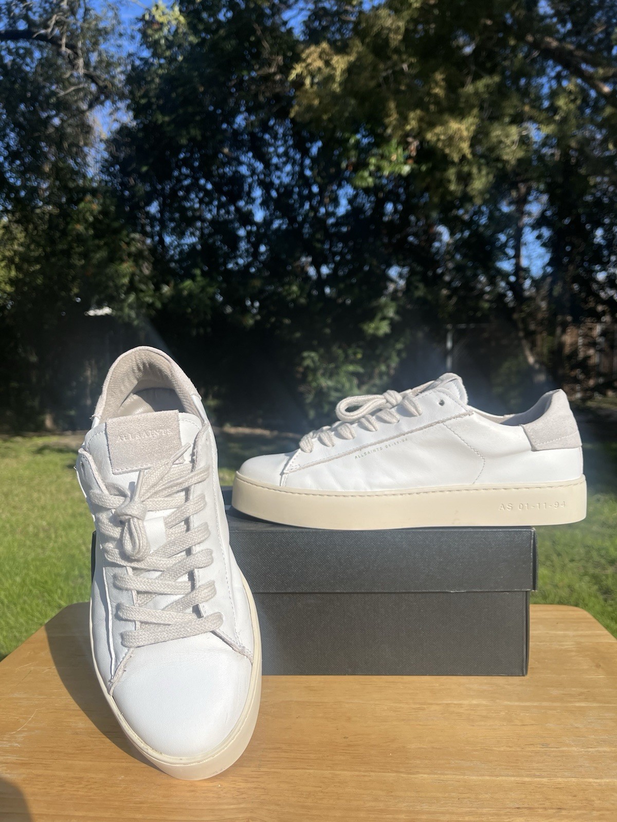 ALLSAINTS Shana Sneakers in White US Sz 8 EU Sz 38 ALLR-WZ110 Casual Travel $199