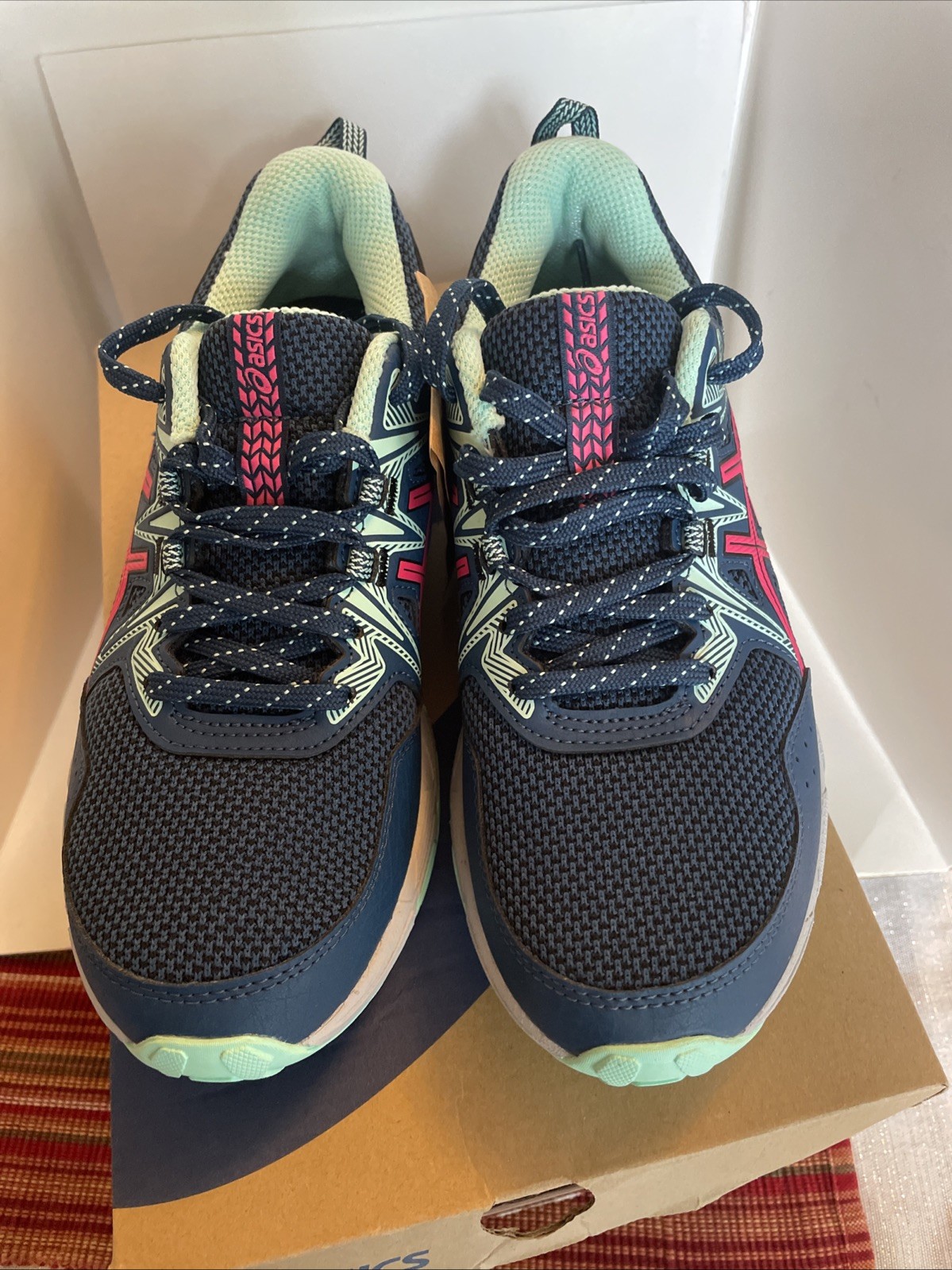 Asics Shoes Womens 6 Blue Pink Gel Venture 8 Trail Running Sneakers