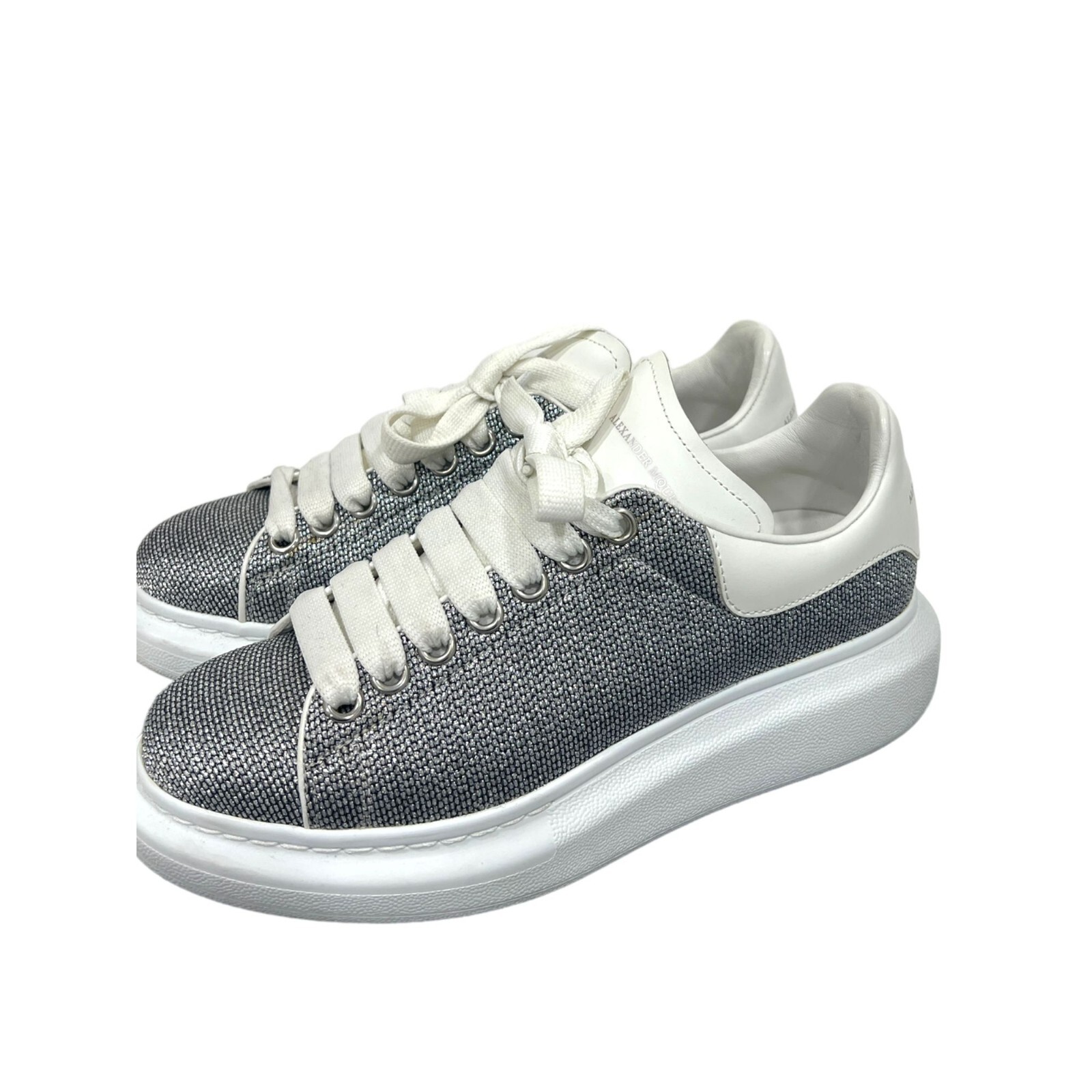 Alexander McQueen Oversized Platform Sneakers Silver White Size EUR 39.5 Rare