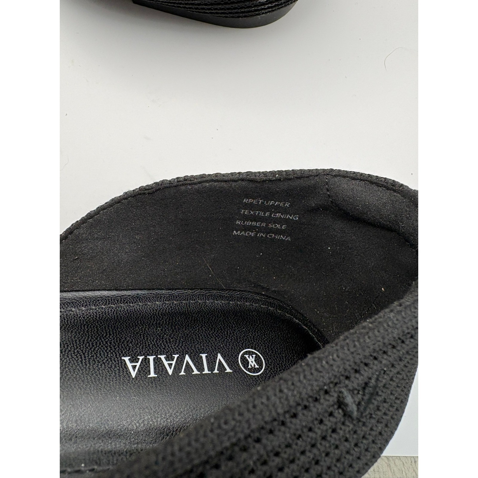 VIVAIA Aria Black Pointed Toe d’Orsay Knit Flats Women 43 Sustainable Shoes
