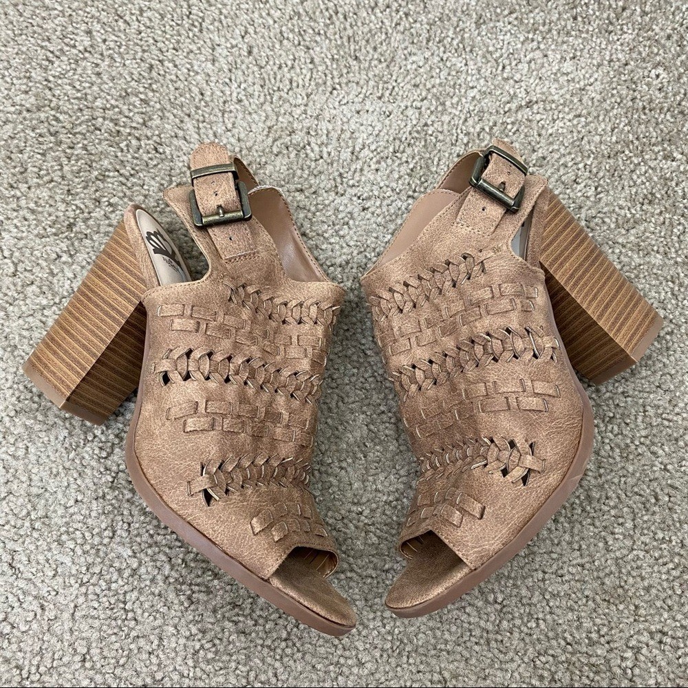 Fergalicious Vagabond Open Toe Booties 9.5