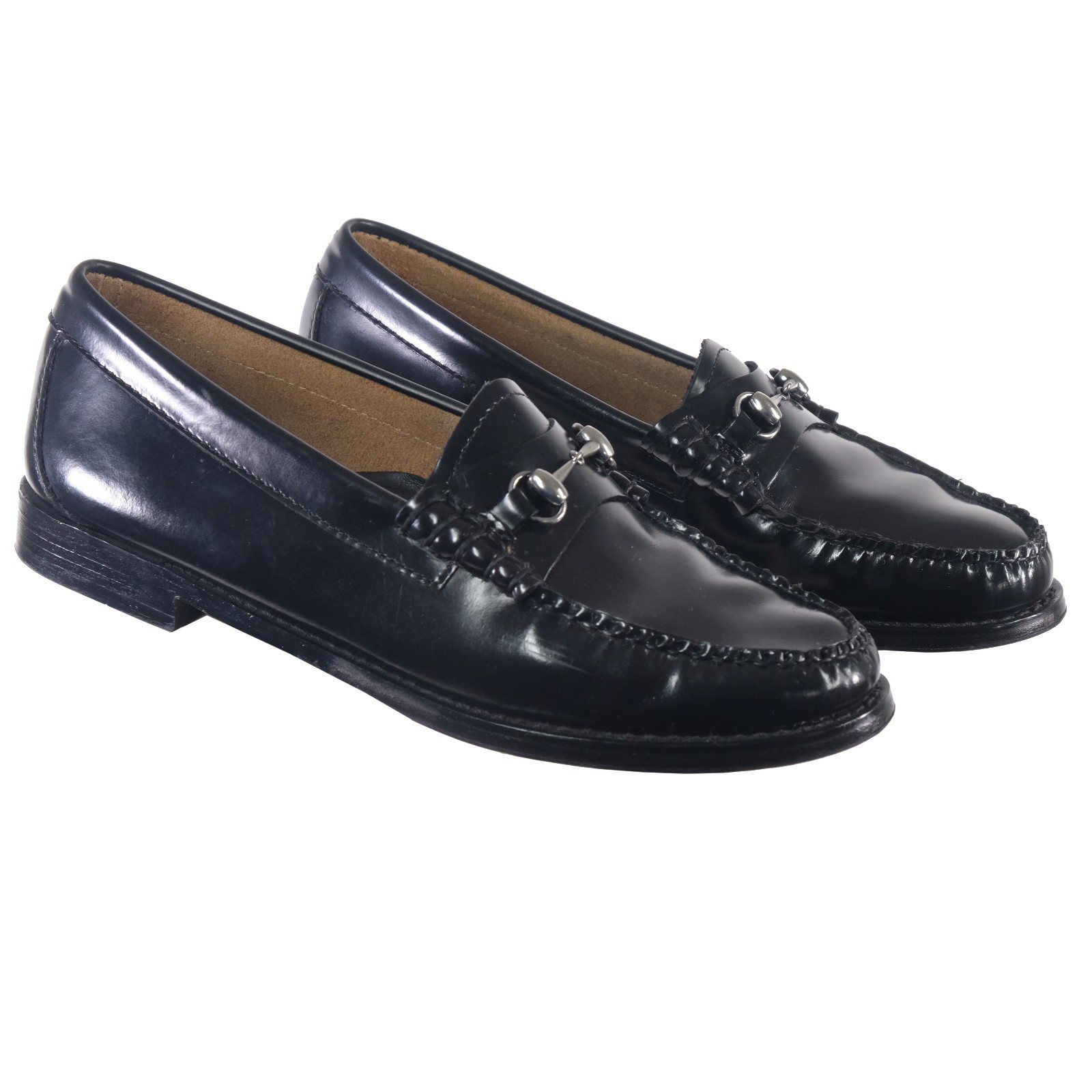 GH BASS Weejuns Lianna Horsebit Loafers Shoes Sz. 7 B Leather Black Women’s