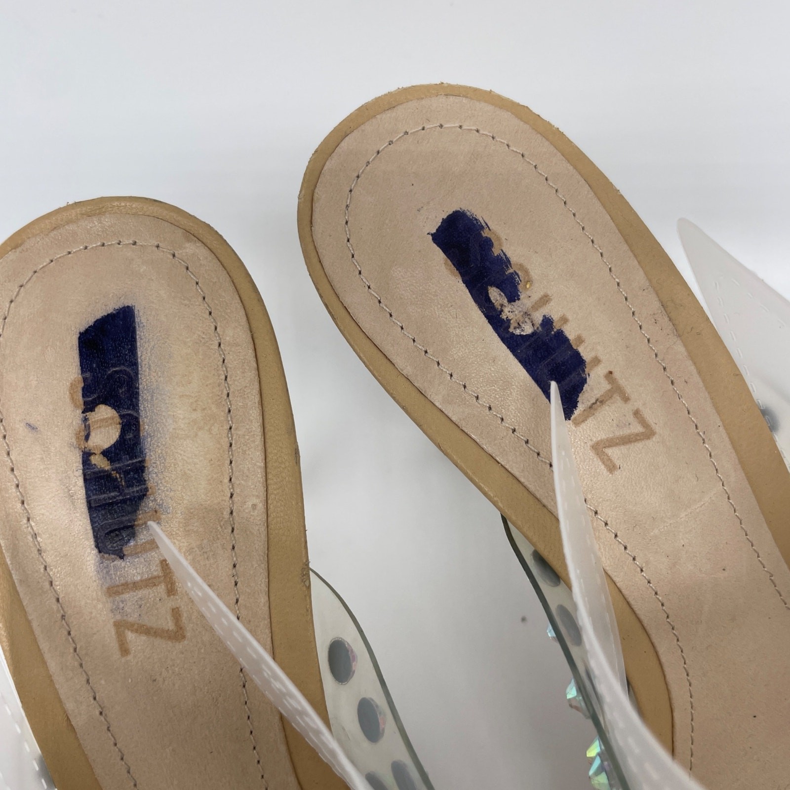 Schultz Women’s Vinyl Greece Iridescent Gems Pump Nude Size 7B