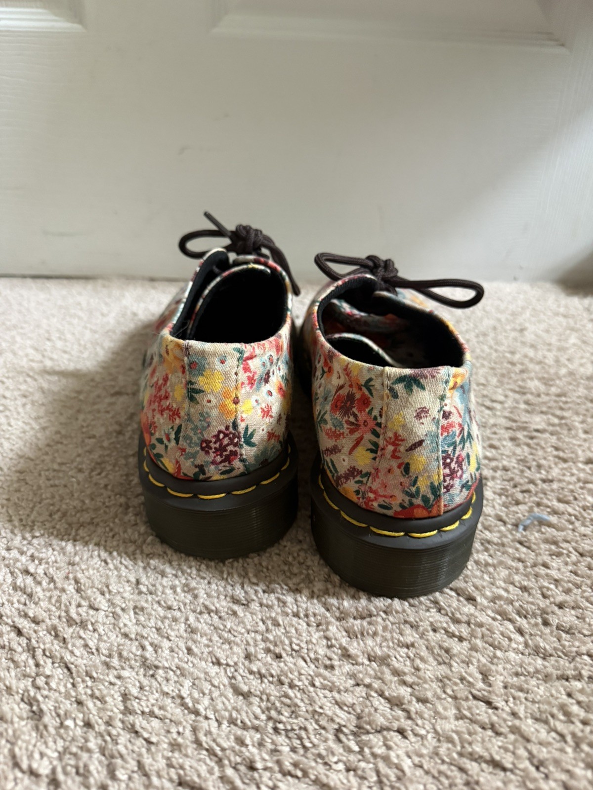 Dr Doc Martens 1461 Wanderlust Canvas 3 Eye Shoe US 8 Taupe Floral Oxford