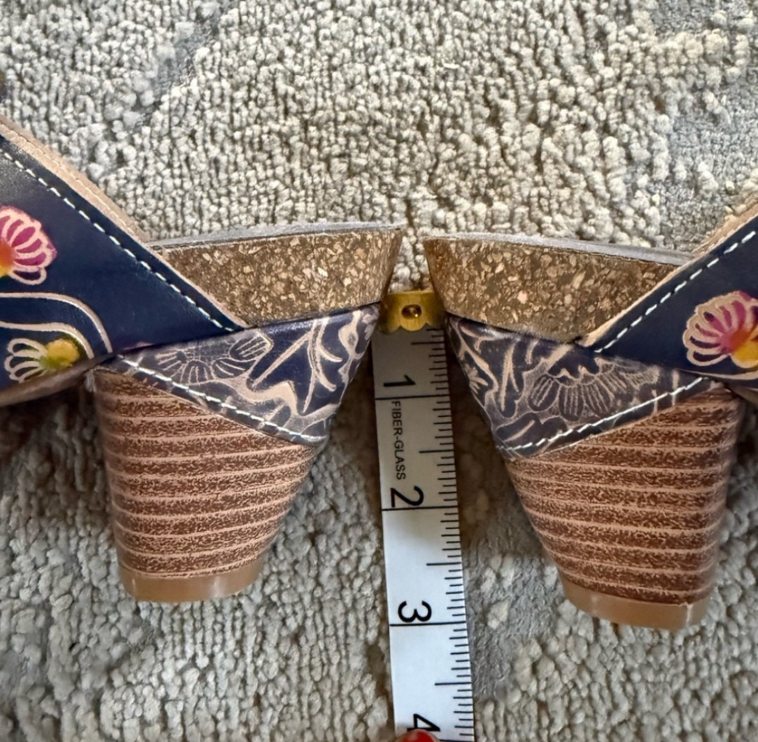 L’ARTISTE By Spring Step Leather Sandals With Flower Design Women Size 39