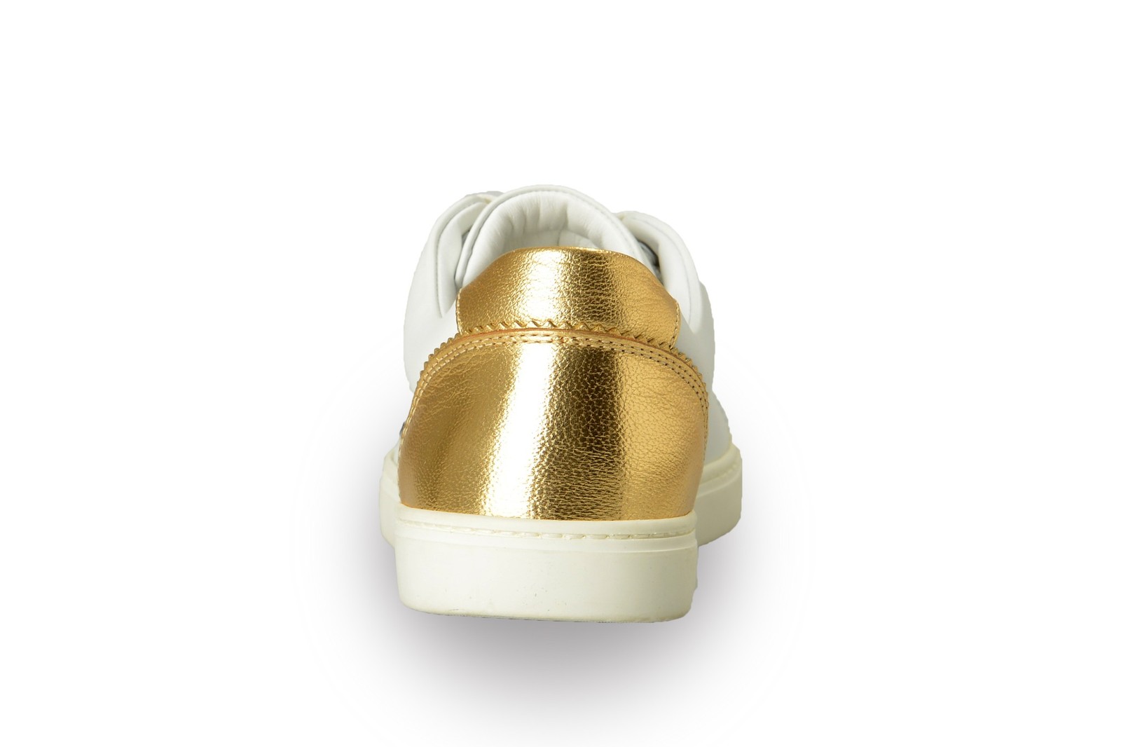 Dolce & Gabbana Women’s White & Gold Leather Sneakers Shoes US 6 IT 36