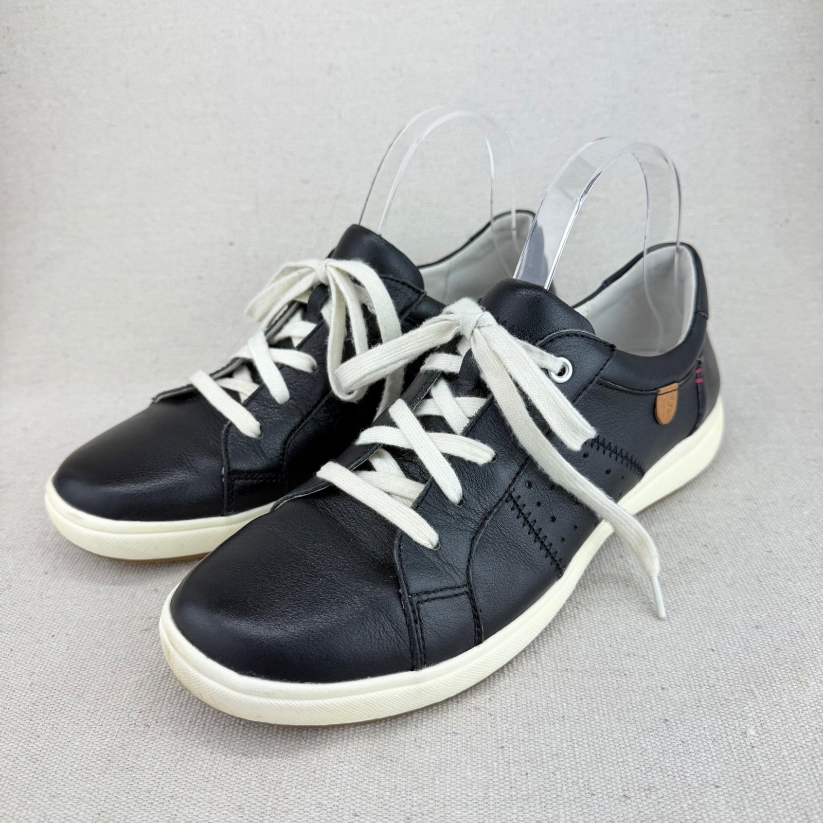 Josef Seibel Caren 01 Black Leather Low Top Sneakers Womens 39 Comfort Shoes