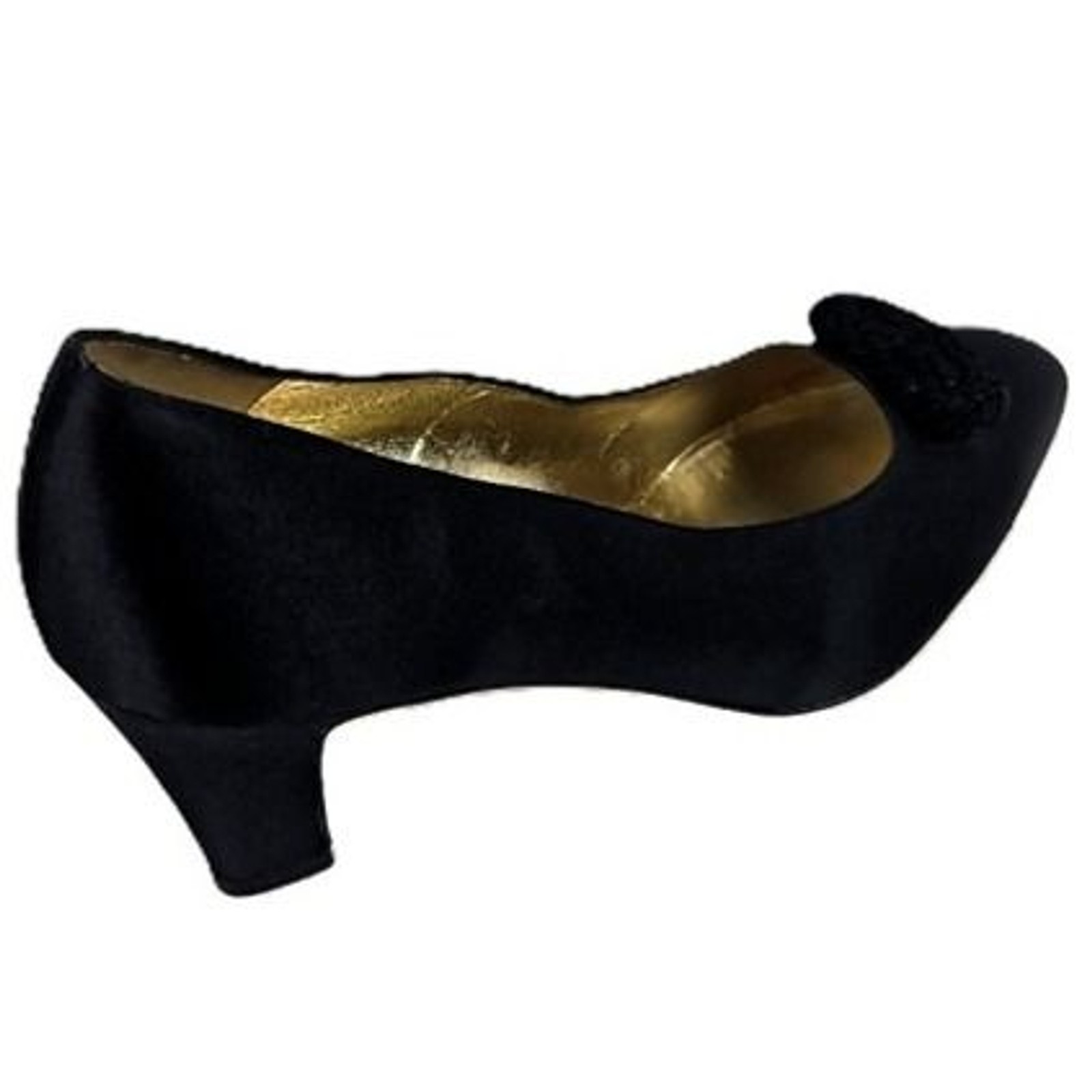 Salvatore Ferragamo Vintage Black Suede Pumps US 9