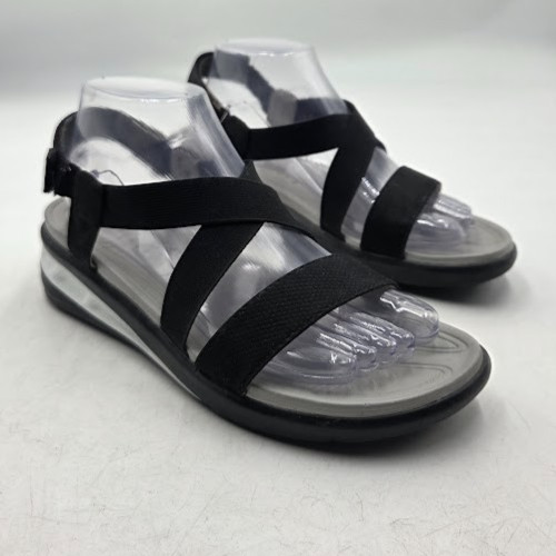 JSport Women’s Sz 8 M Black and Grey Comfort Adjustable Slingback Straps Sandal