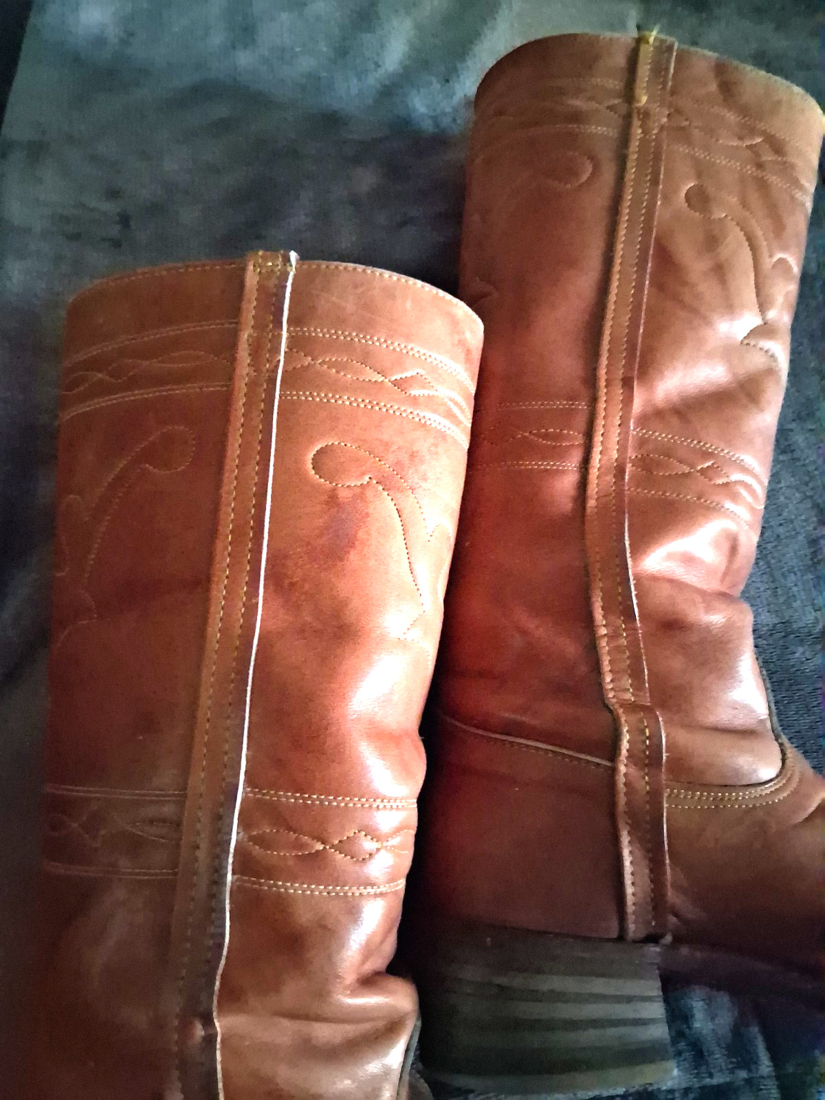 Wrangler 1970’s Western Cowboy Campus Leather Tan Brown Boots Women’s 8 M