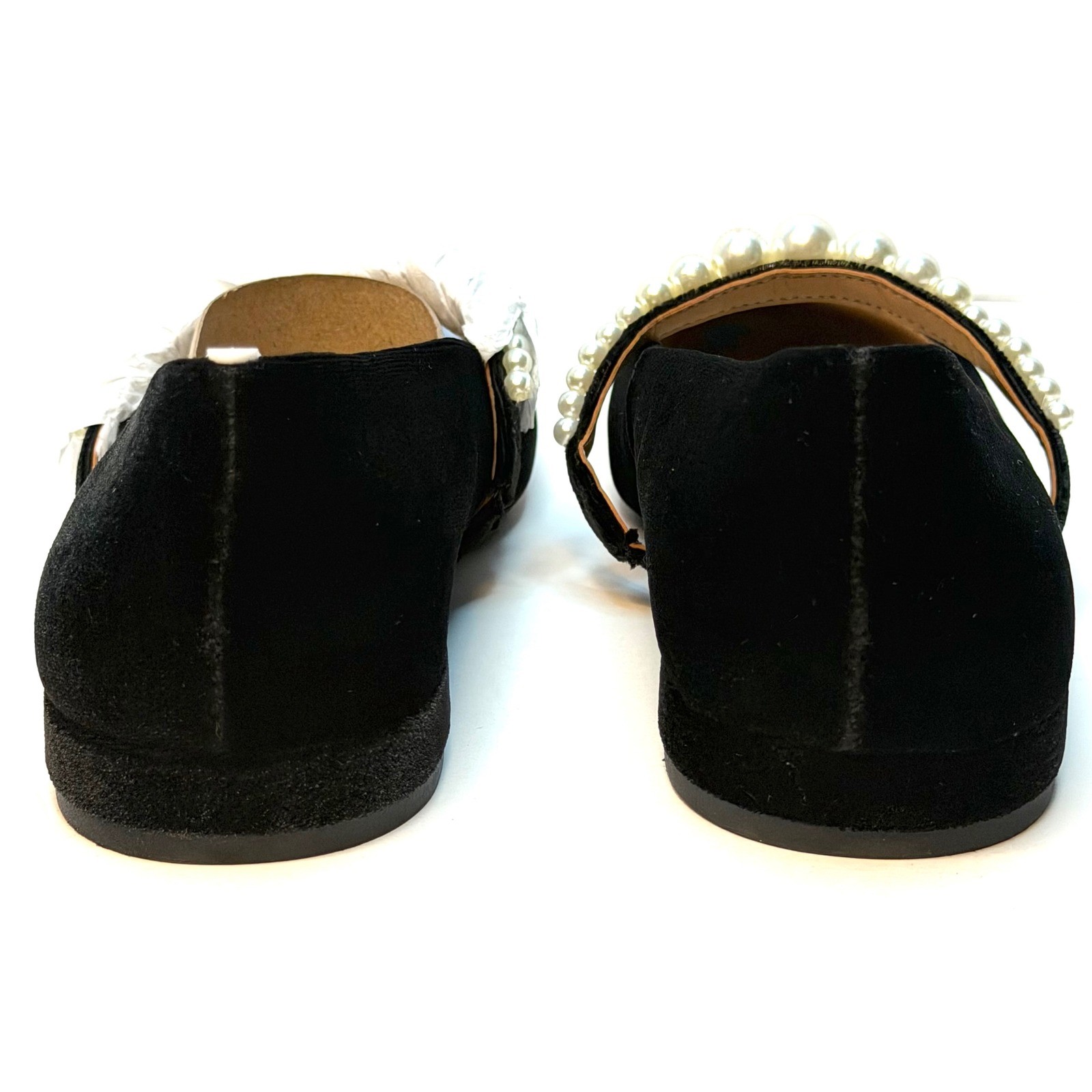On 34th Sarrya Pearl Mary-Jane Flats Black Velvet Size 7.5M NWT/BOX