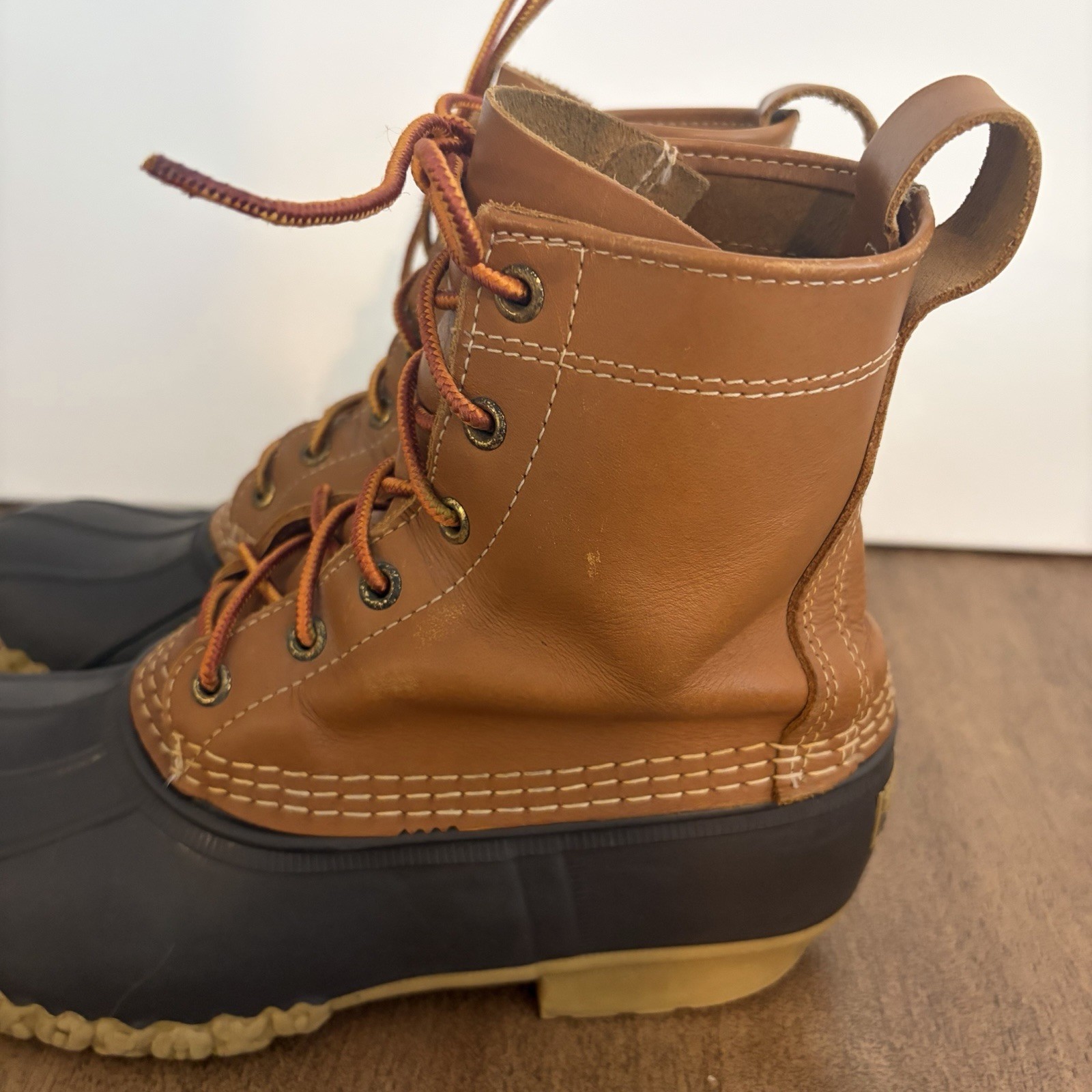 LL Bean Women’s 8M Brown Leather Unlined Hunting Duck Bean Boots