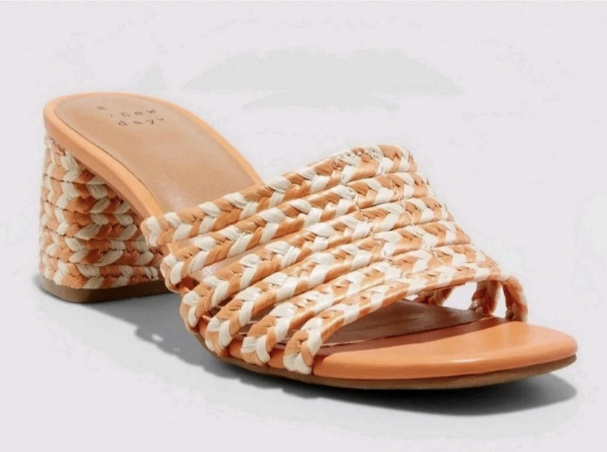 Universal Thread Rachel Sandal Braided Woven Strap & Block Heel Women’s Size 8.5