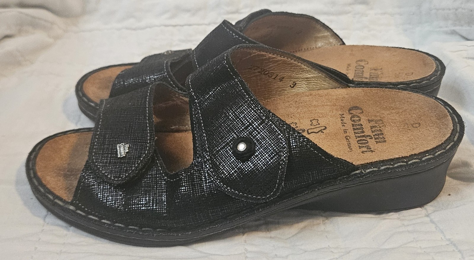FINN COMFORT JAMAIKA WOMEN’S SANDALS REMOVABLE FOOTBED LEATHER BLACK Size 5.5