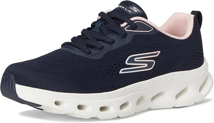 Skechers Shoes Women’s Go Walk Navy Pink Slip On Sport Comfort Glide Step 125145