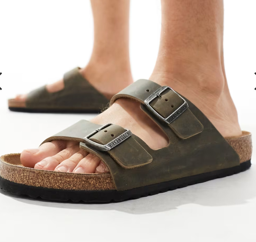 Birkenstock Arizona Khaki Oiled Leather Soft Footbed Unisex Sandals Narrow/Wide