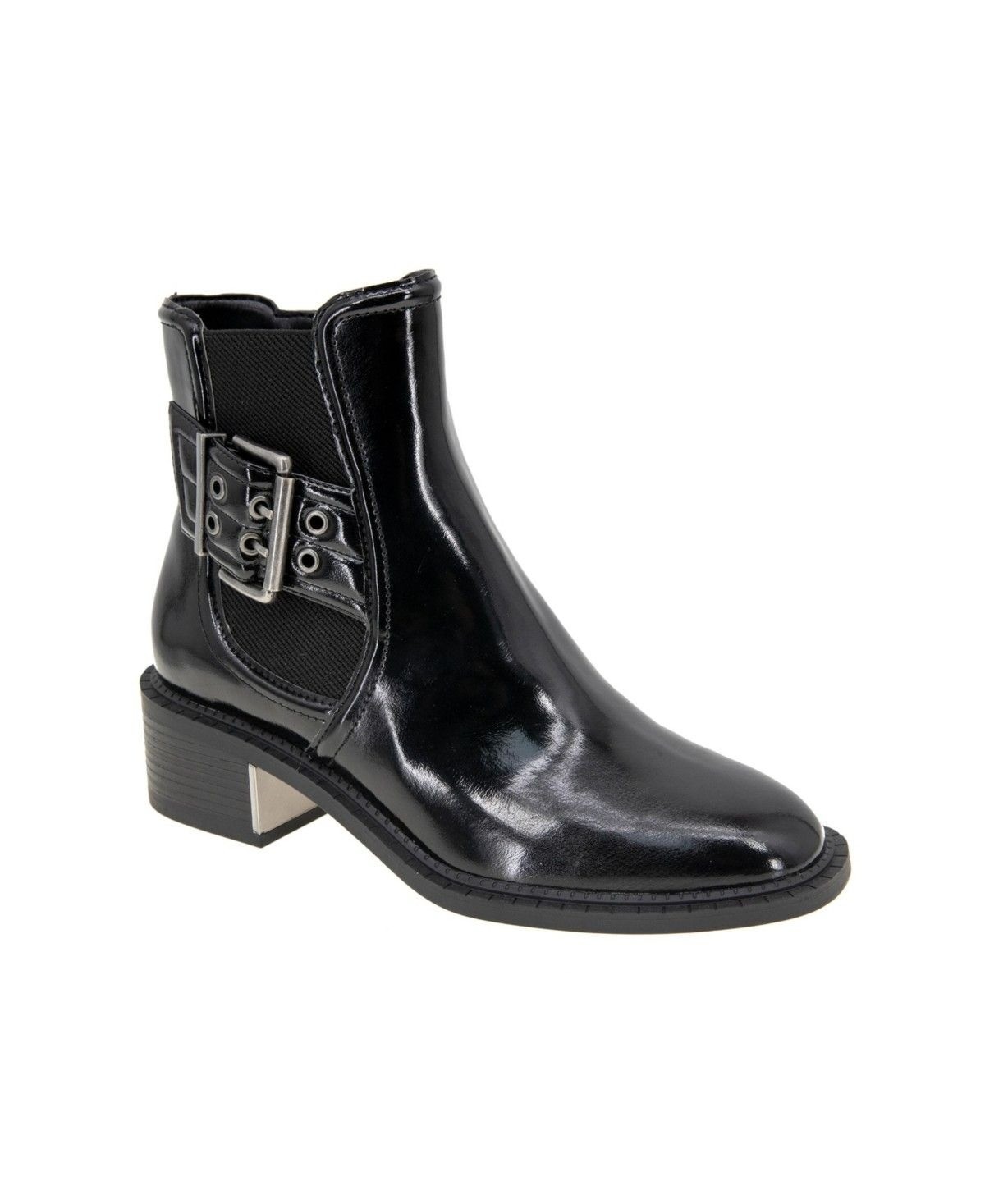 Bcbgeneration Womens Bovee Buckle Round Toe Zipper Booties Black Size 7.5 NIB