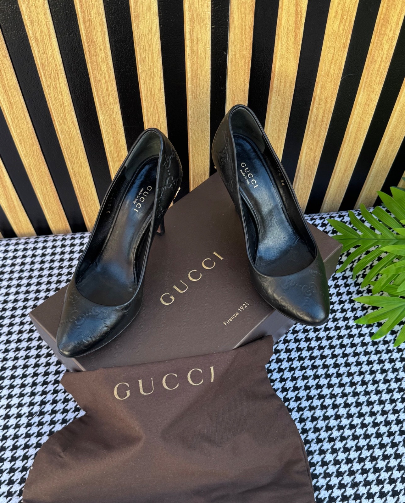 Gucci Women’s Shoes Leather Guccissima Heel 310184 Size US 6 / IT 36 / EU 36