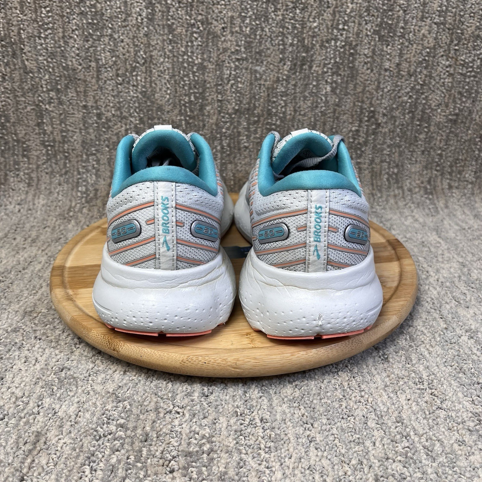 Brooks Glycerin 20 Women Size 8.5 Running Shoes Coral Gray Athletic Gym Sneakers