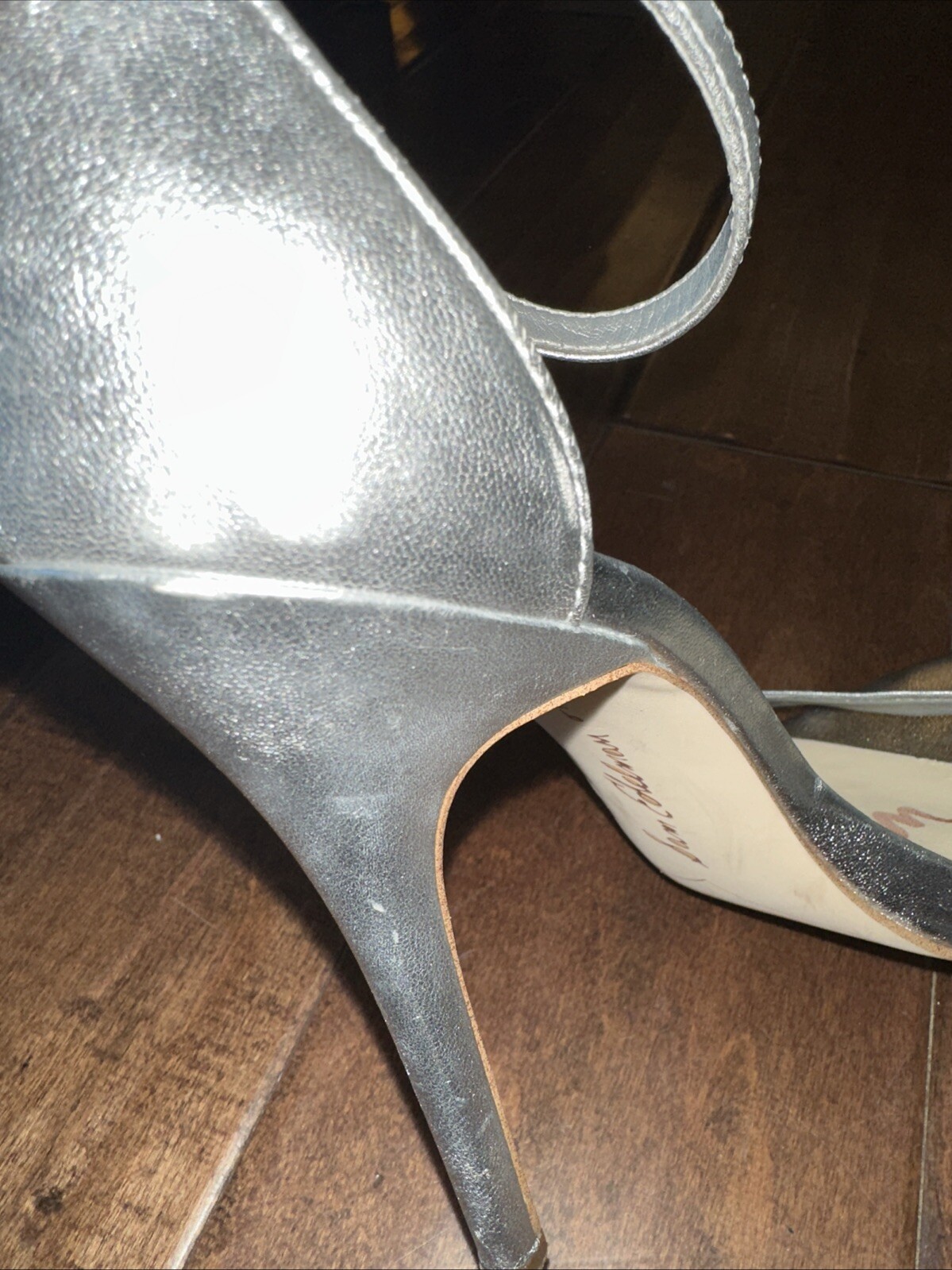 SAM EDELMAN Eleanor Ankle Strap High Heel Sandals Silver Size 9