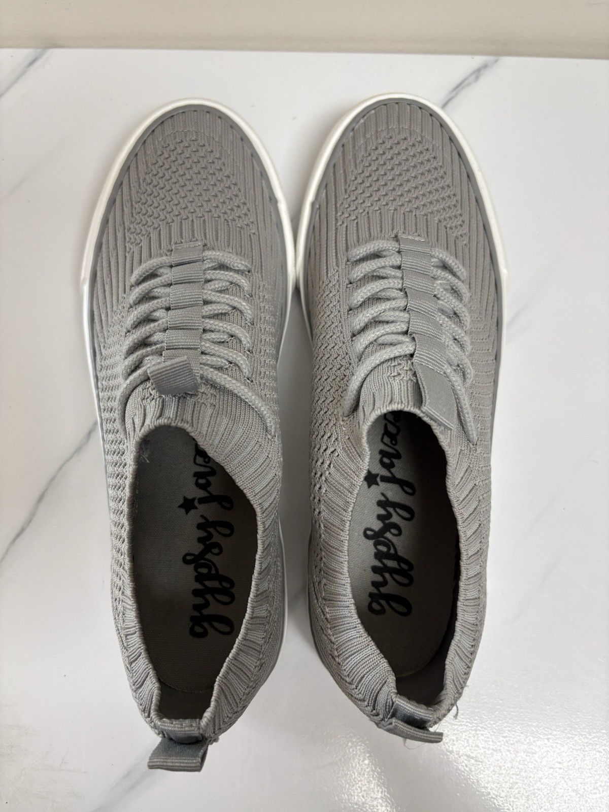Gypsy Jazz Gray Knit Slip On Sneakers Womens Size 8.5 Low Top Casual Shoes