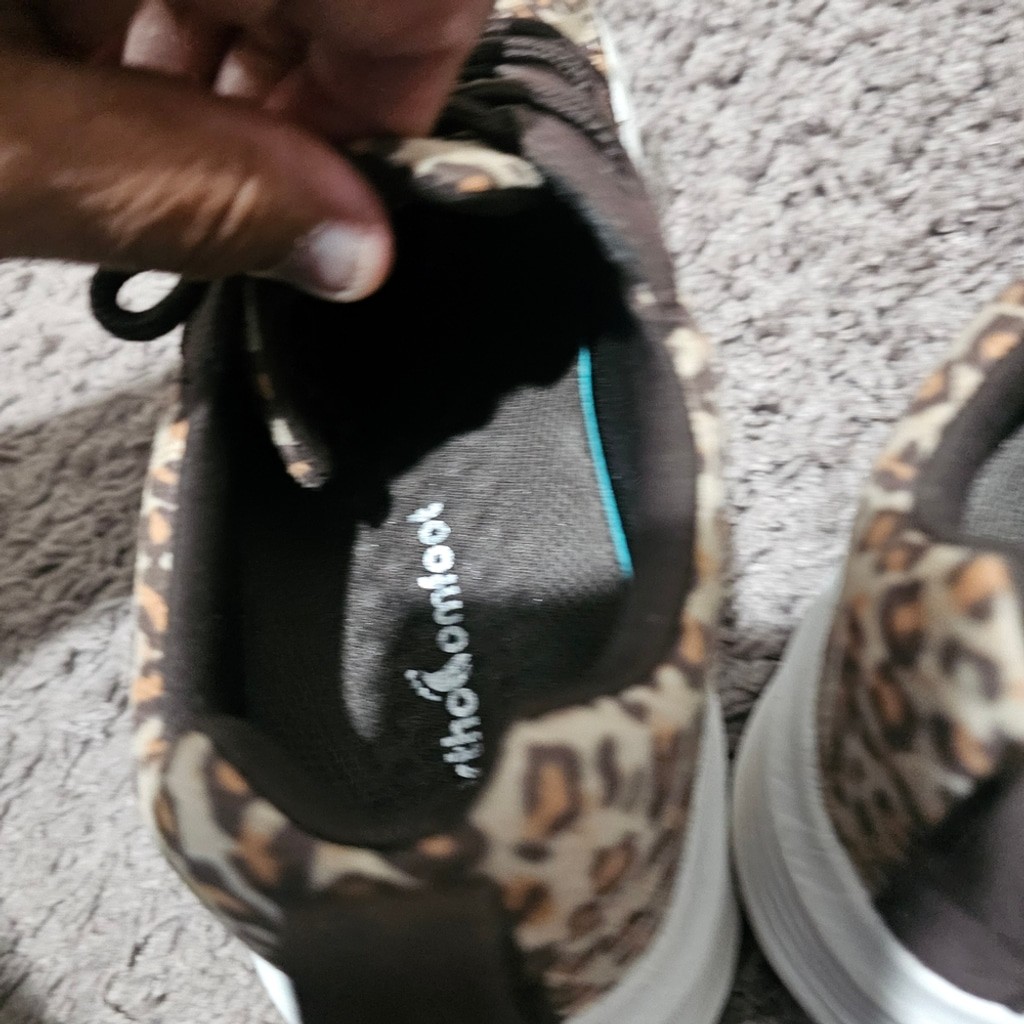 Leopard Print Ortho Comfoot Sneakers with Brown Laces