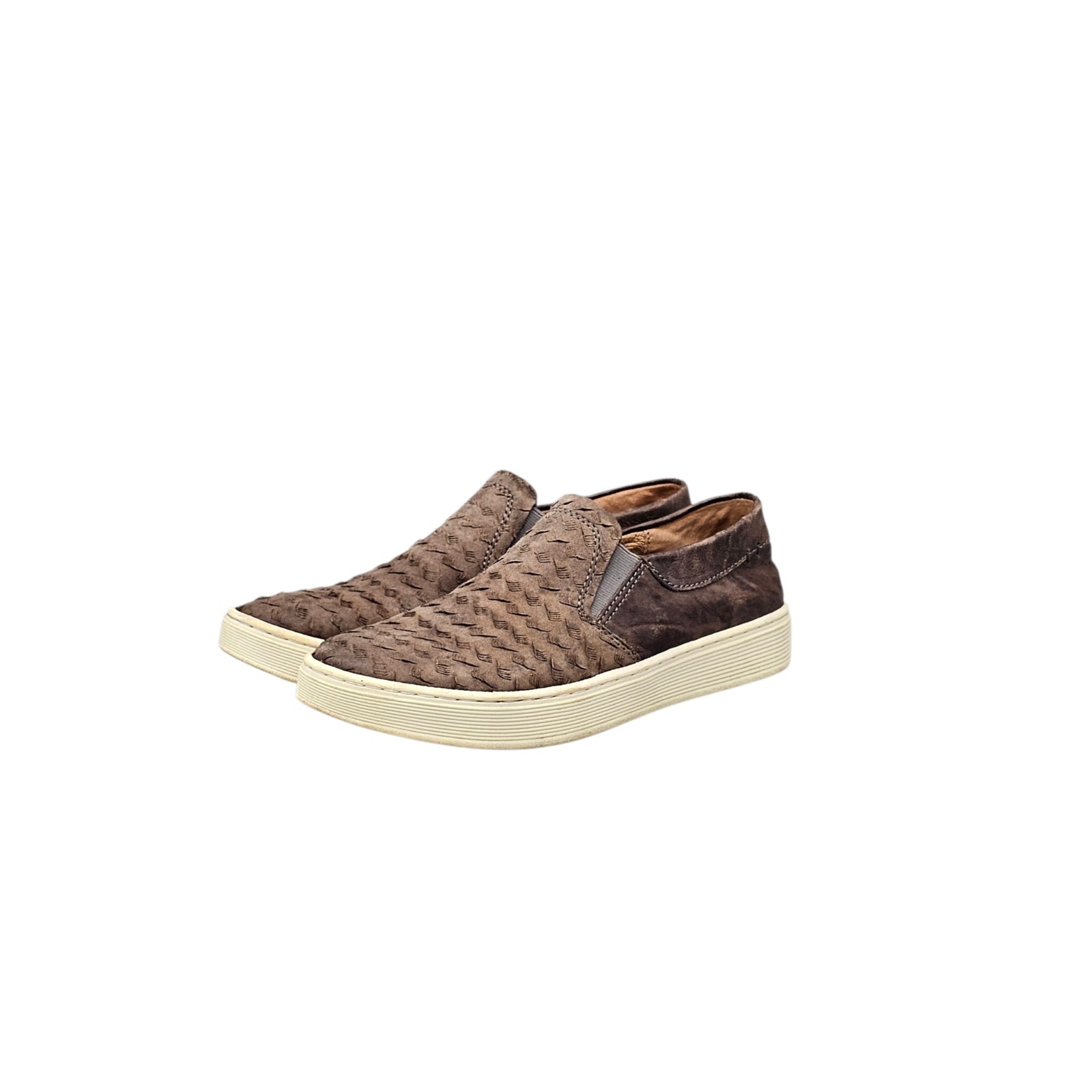 Sofft Women’s Size 9 M Somers Brown Textured Leather Slip On Sneakers Shoes