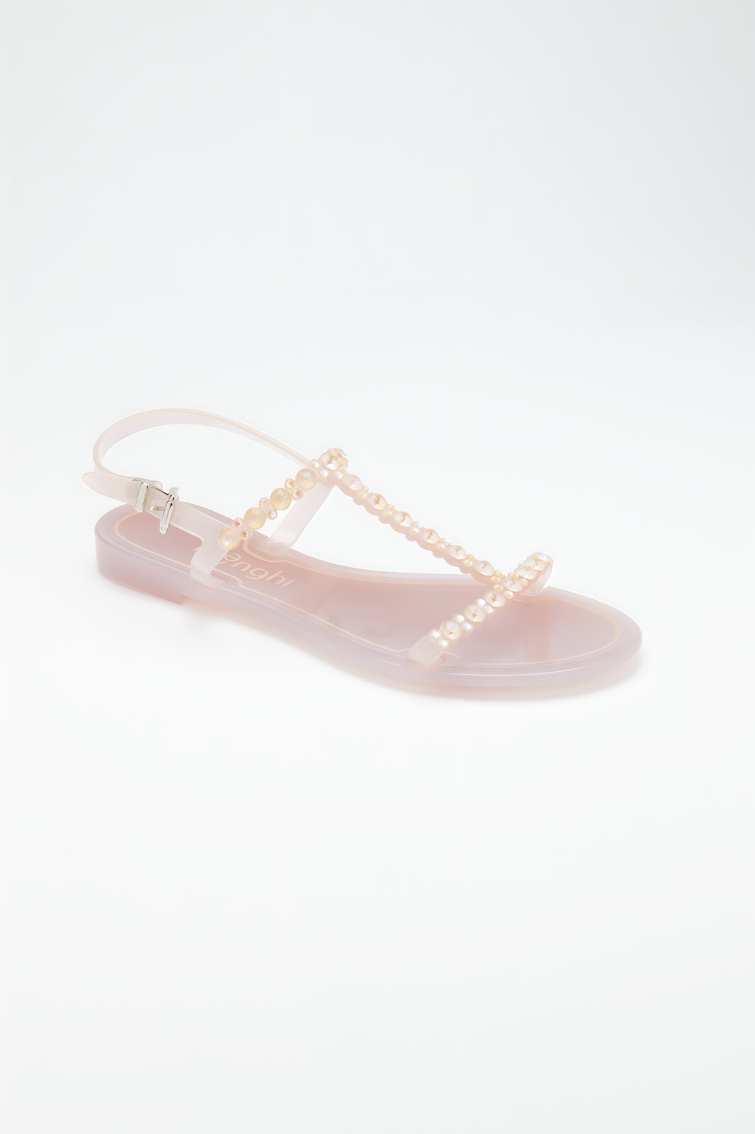 Women Sandals with Swarovski Crystal – Ivory Size 38 (US 7 – 7 1/2) Menghi