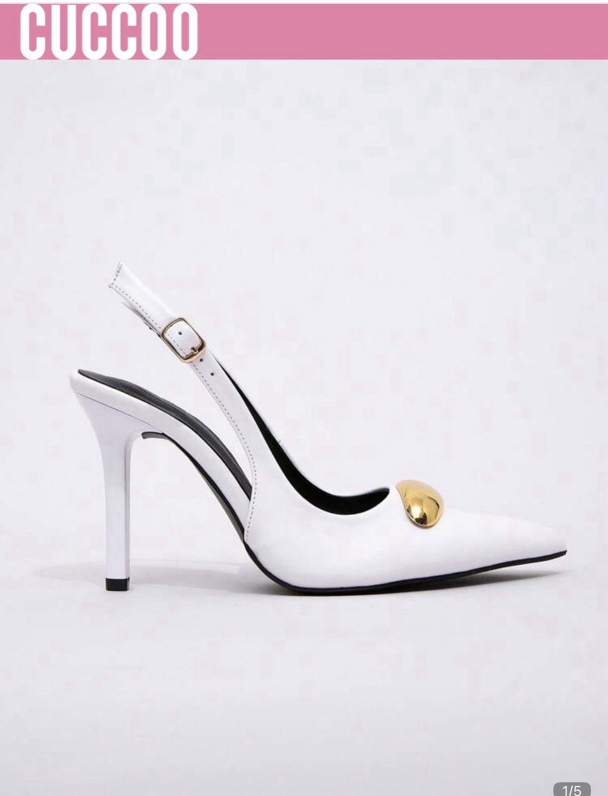 Cuccoo BIZCHIC Women’s Backstrap High Heel Pumps Buckle Metal Pointed Toe